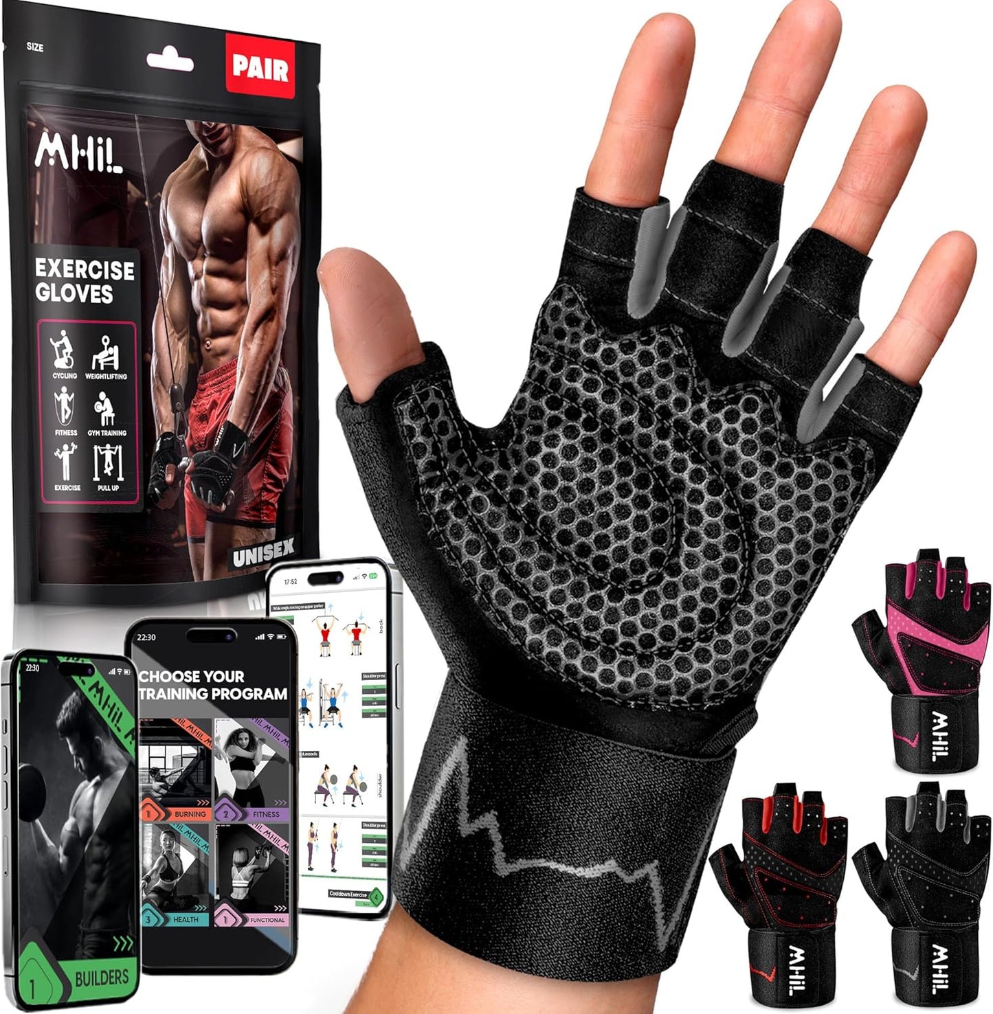 Enhanced Grip Gym Gloves by MhIL