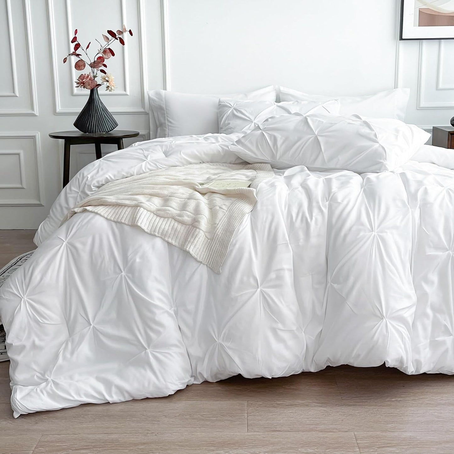 Maple&Stone King Size Comforter Set - Elegant 7 Piece Bedding