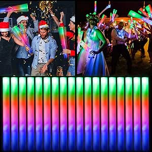 Bietrun 105Pcs Foam Glow Sticks for Colorful Party Fun