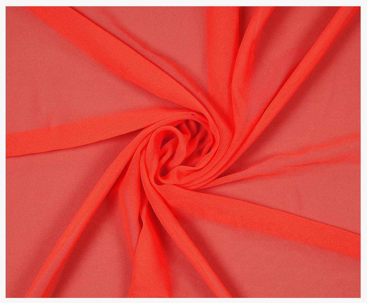 MDS Pack of 20 Yard Orange Chiffon Fabric for Wedding Decor