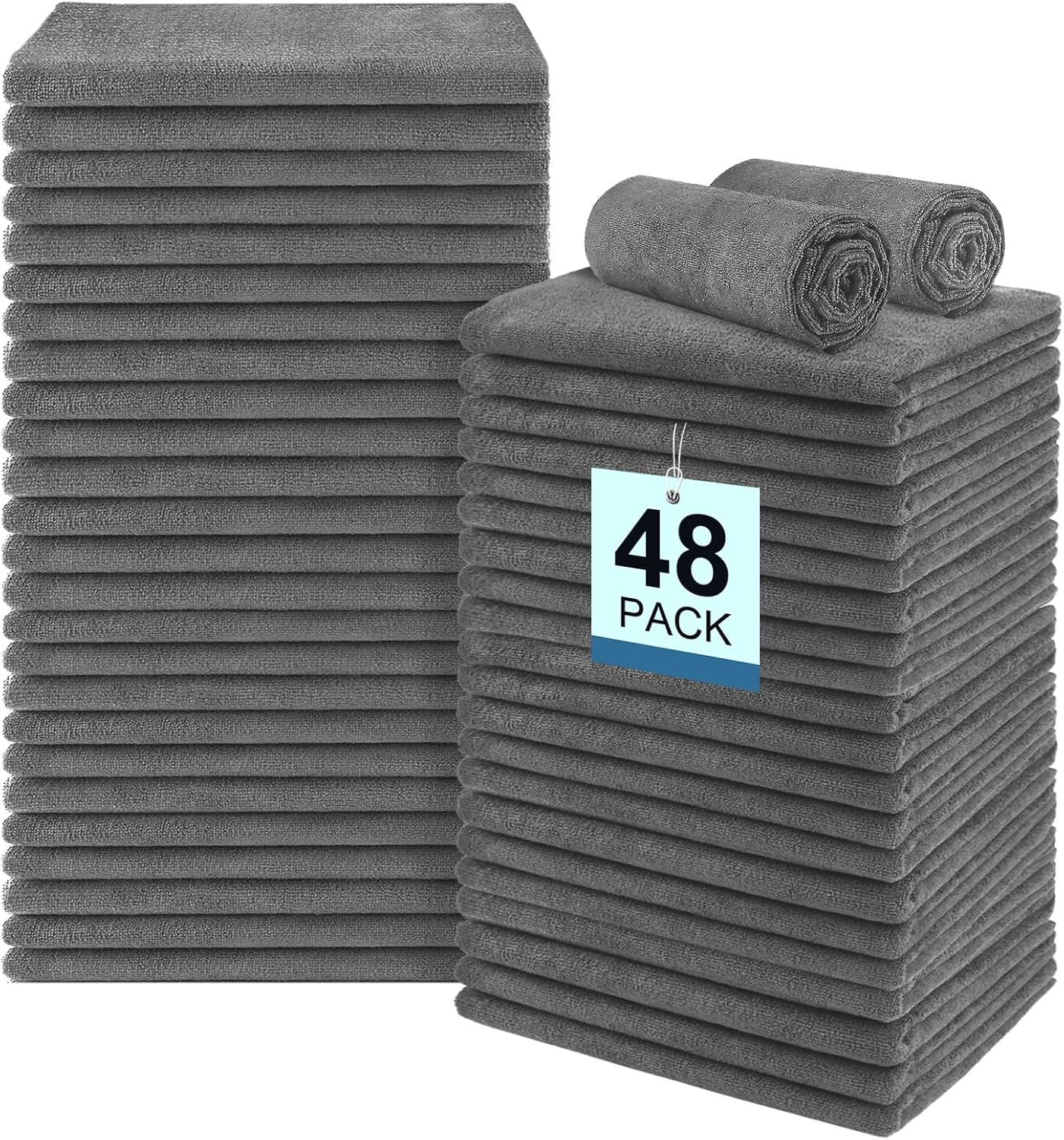 48 Pack Gym Towels Set - Highly Absorbent Microfiber Towels