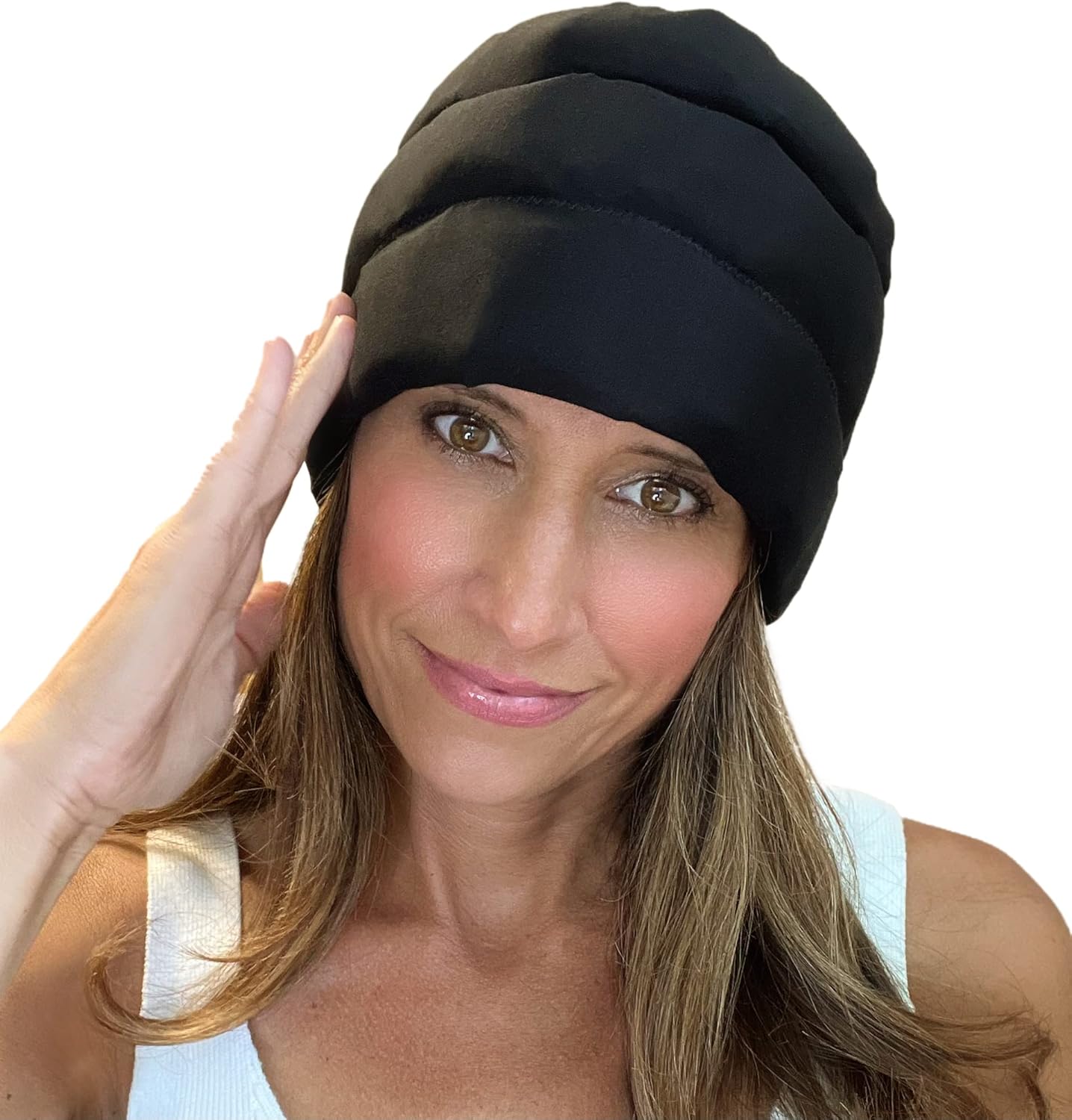 Headache Hat Halo - Long Lasting Cooling Ice Pack Mask for Relief