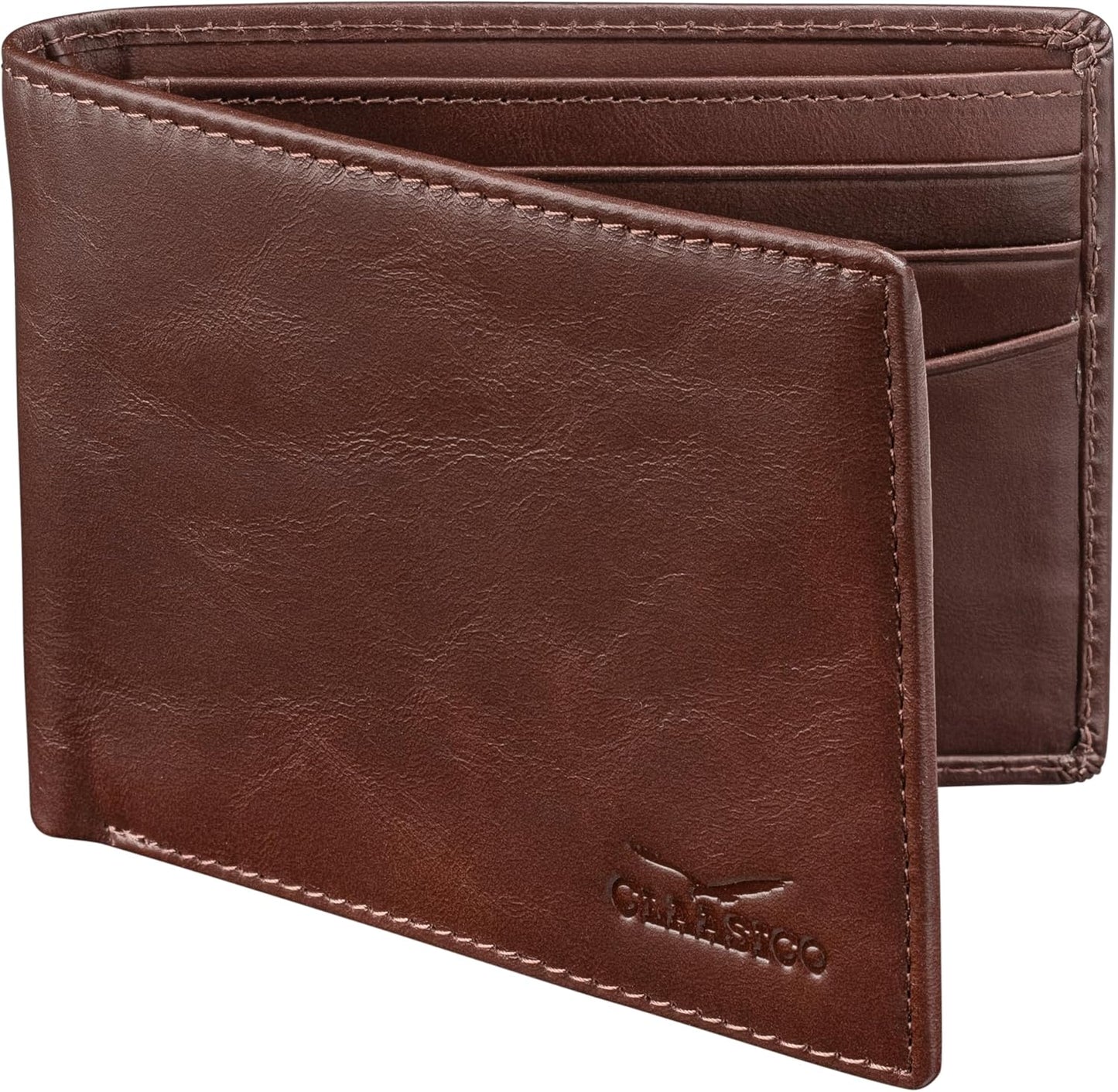 Claasico Mens Bifold Wallet - Genuine Leather RFID Slim Design