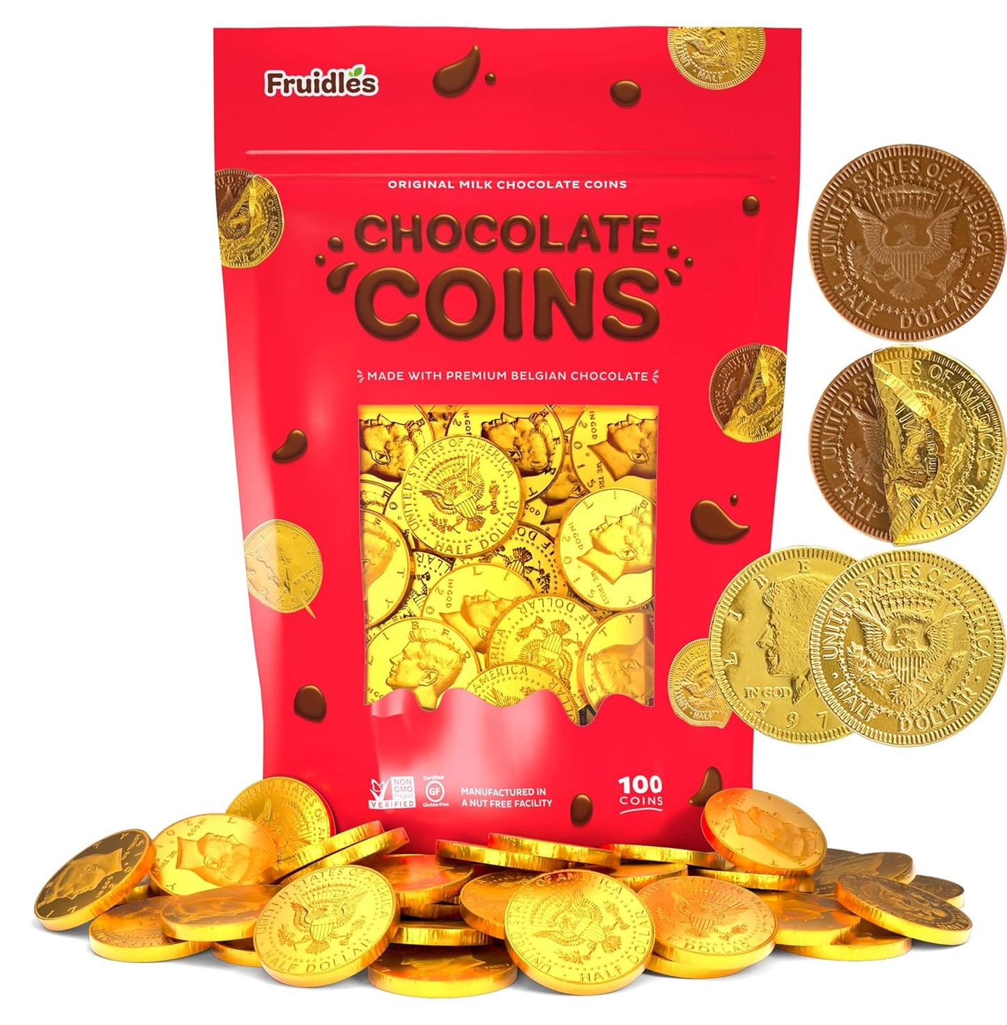 Fruidles Gold Half Dollar Coins for Memorable Party Fun