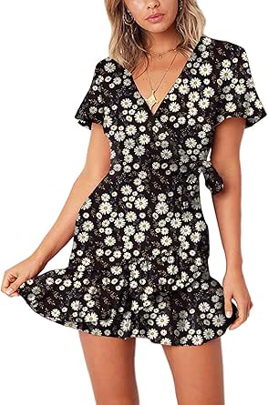 Relipop Summer Women Short Sleeve Print Dress for Casual Wear