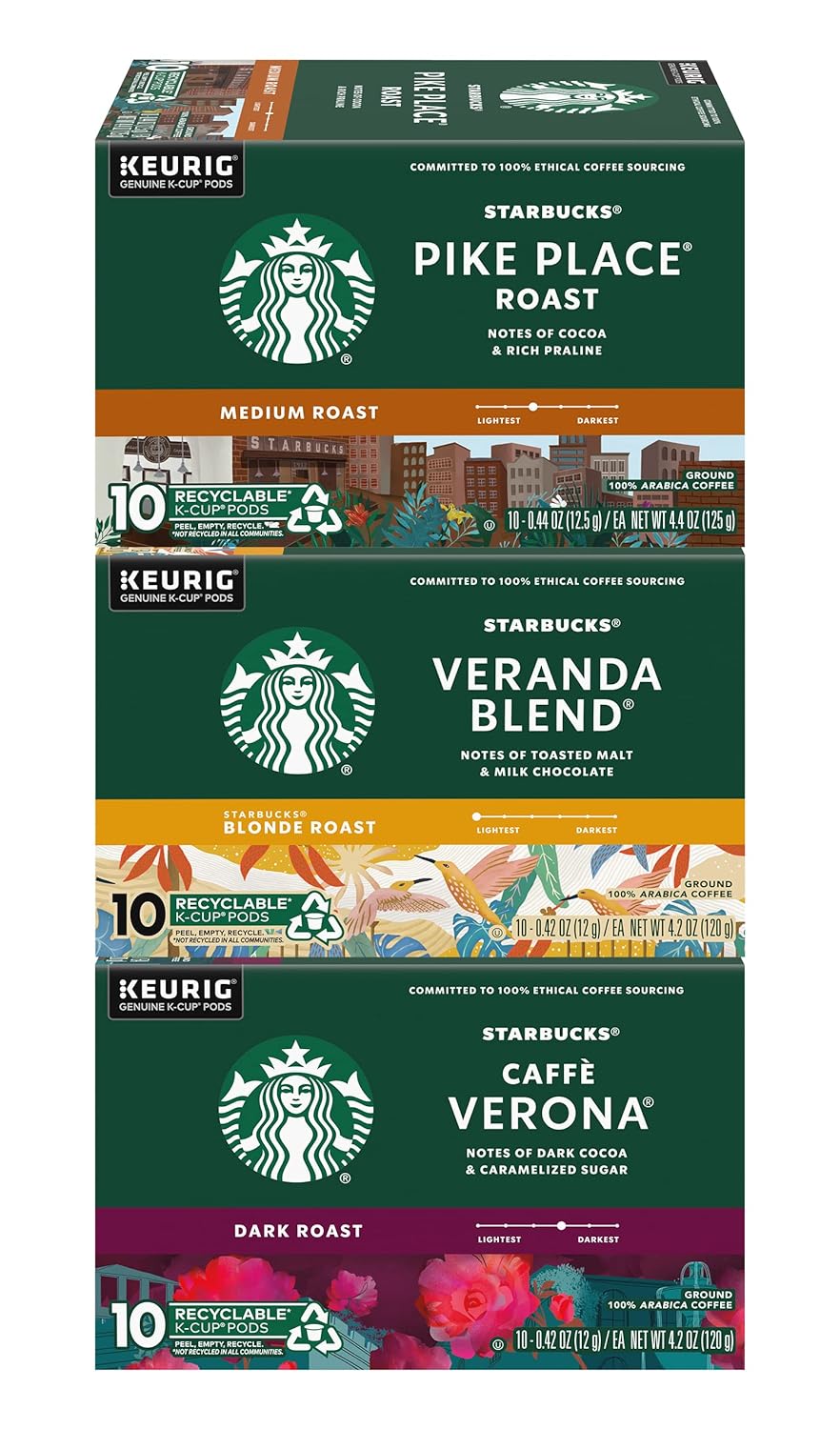 30-Piece Starbucks K-Cup Variety Pack for Keurig - Bold Flavors