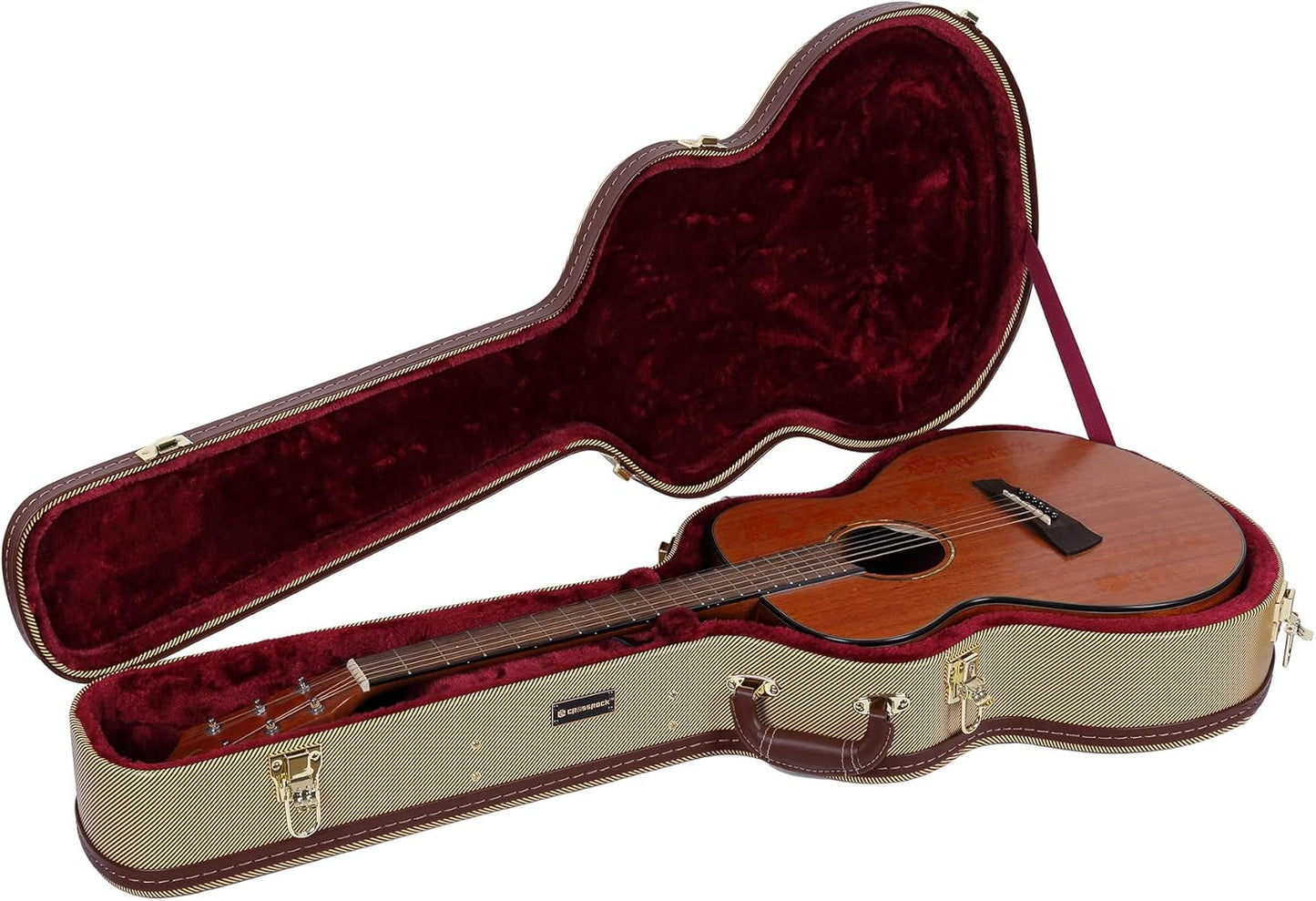 Crossrock Hardshell Arch Top Case for OM and Martin 000 Guitars