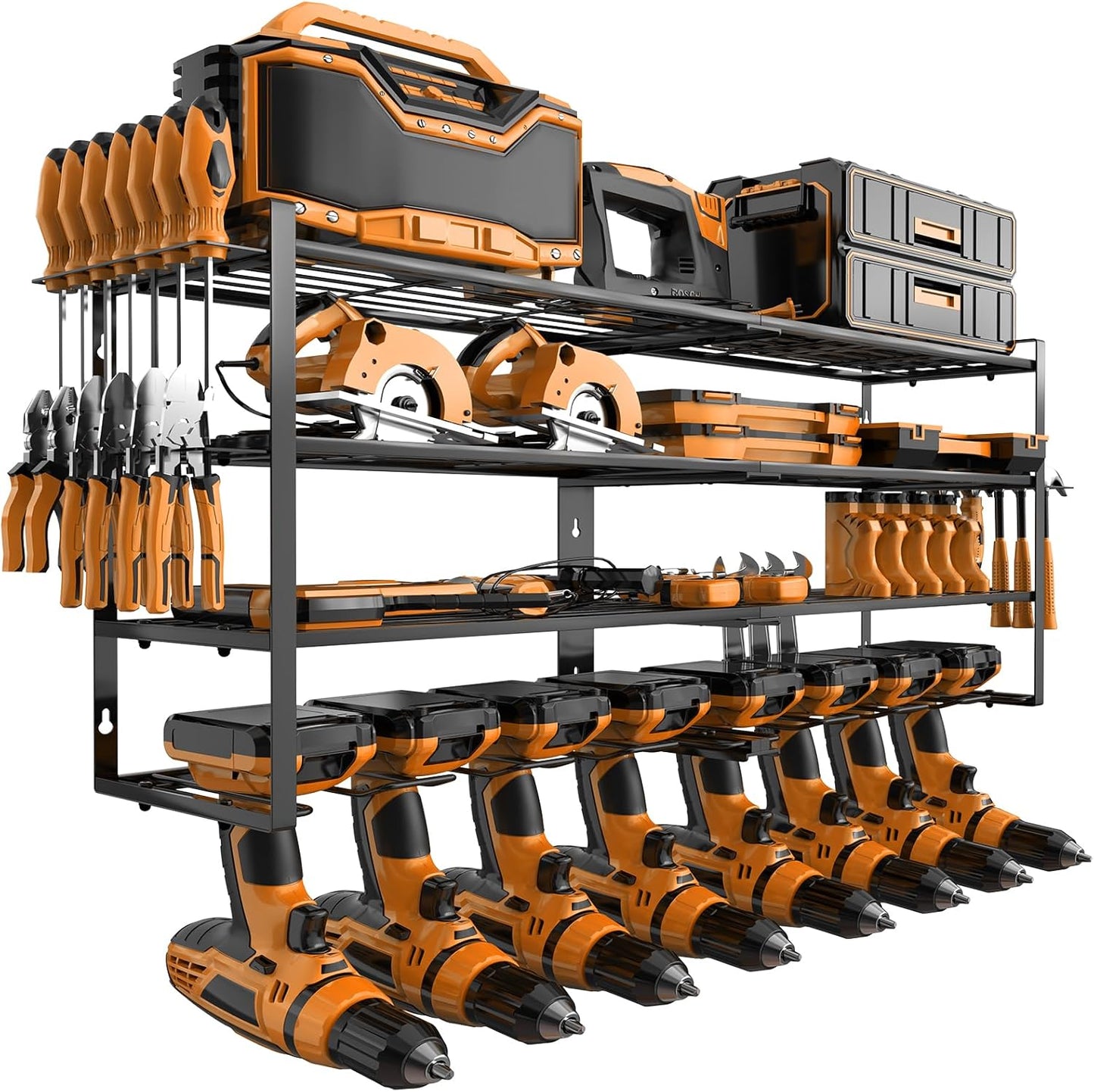 Effortlessly Organize Tools with 4-Layer Rack