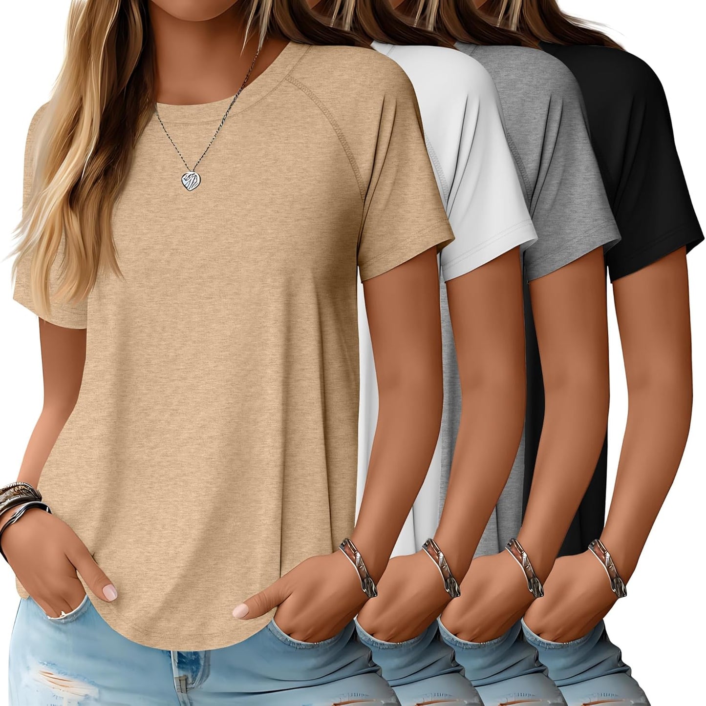 Huukeay Women's Short Sleeve T Shirts for Summer Style