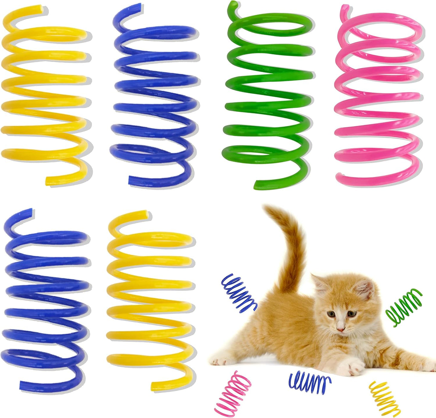 40 Pack Colorful Cat Spring Toys for Endless Fun!