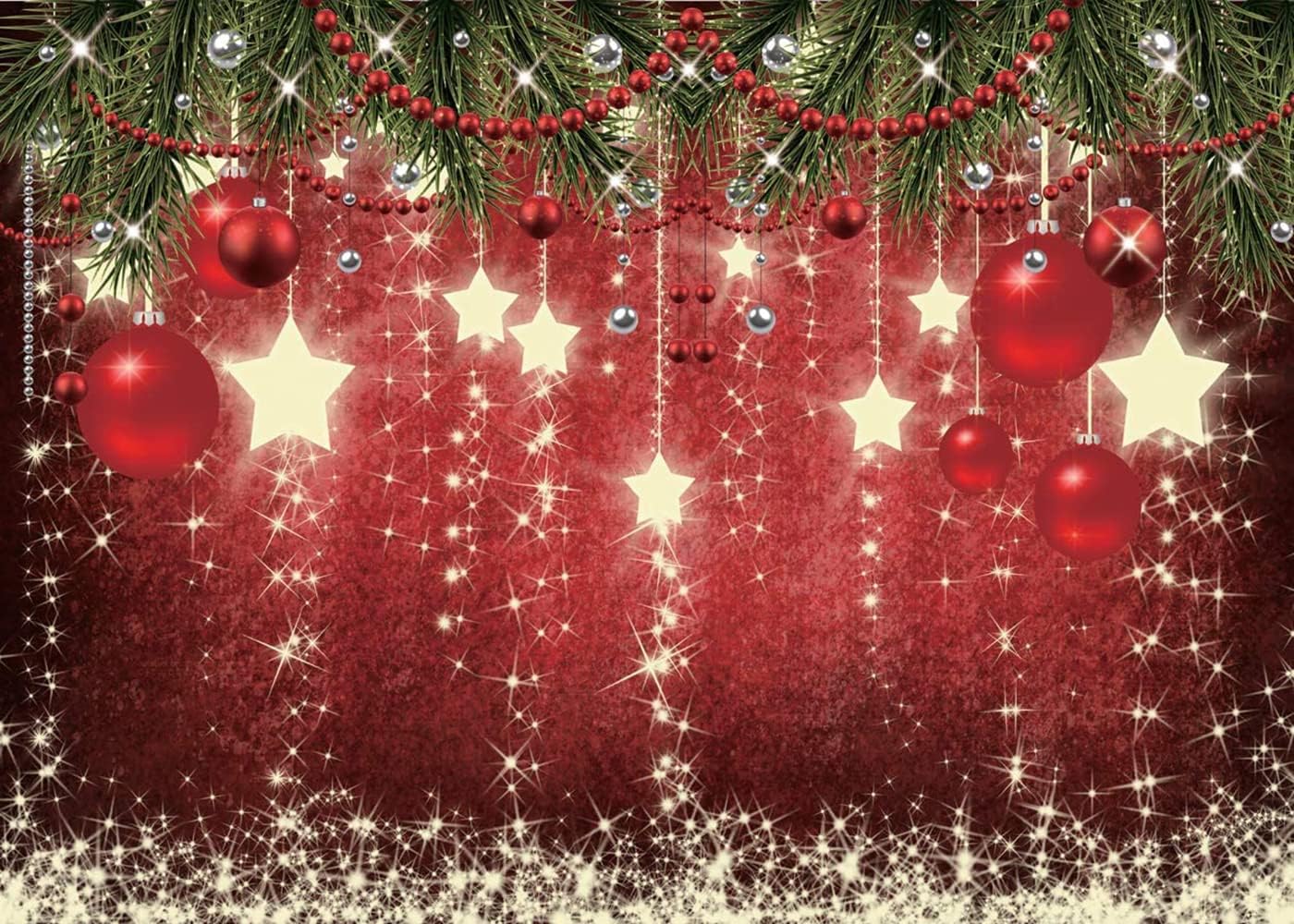 Dudaacvt 10x8ft Christmas Red Backdrop for Holiday Celebrations