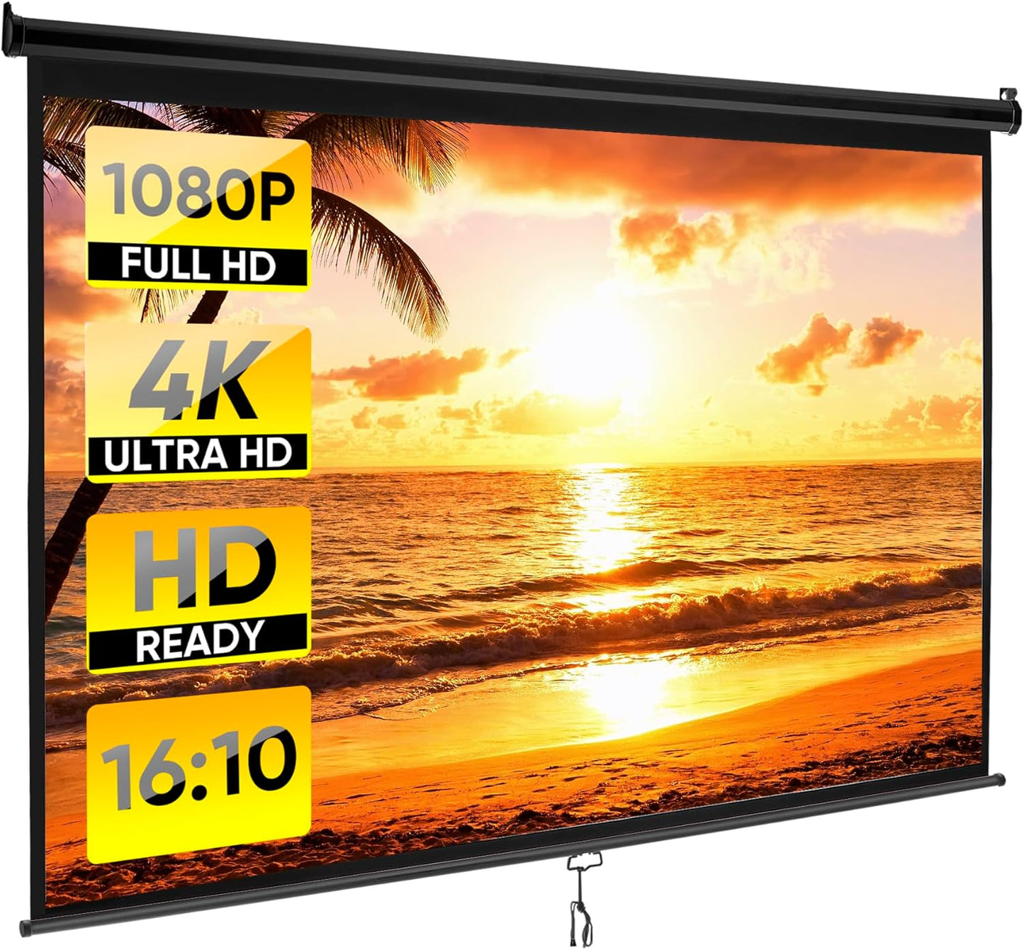 100 Inch Manual Pull Down Projection Screen for Home Cinema