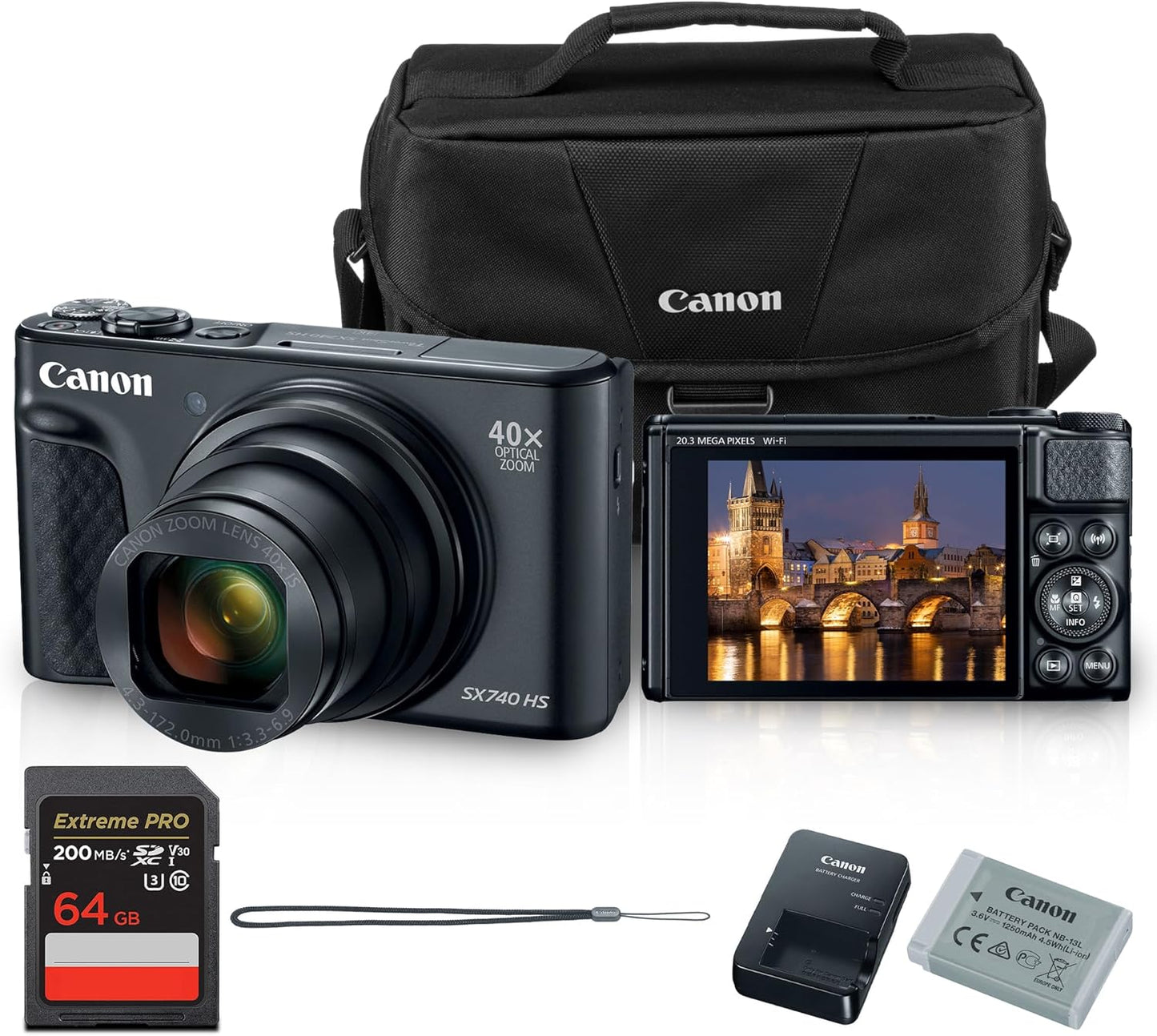 Canon PowerShot SX740 HS Compact Camera with 40x Zoom & 4K Video