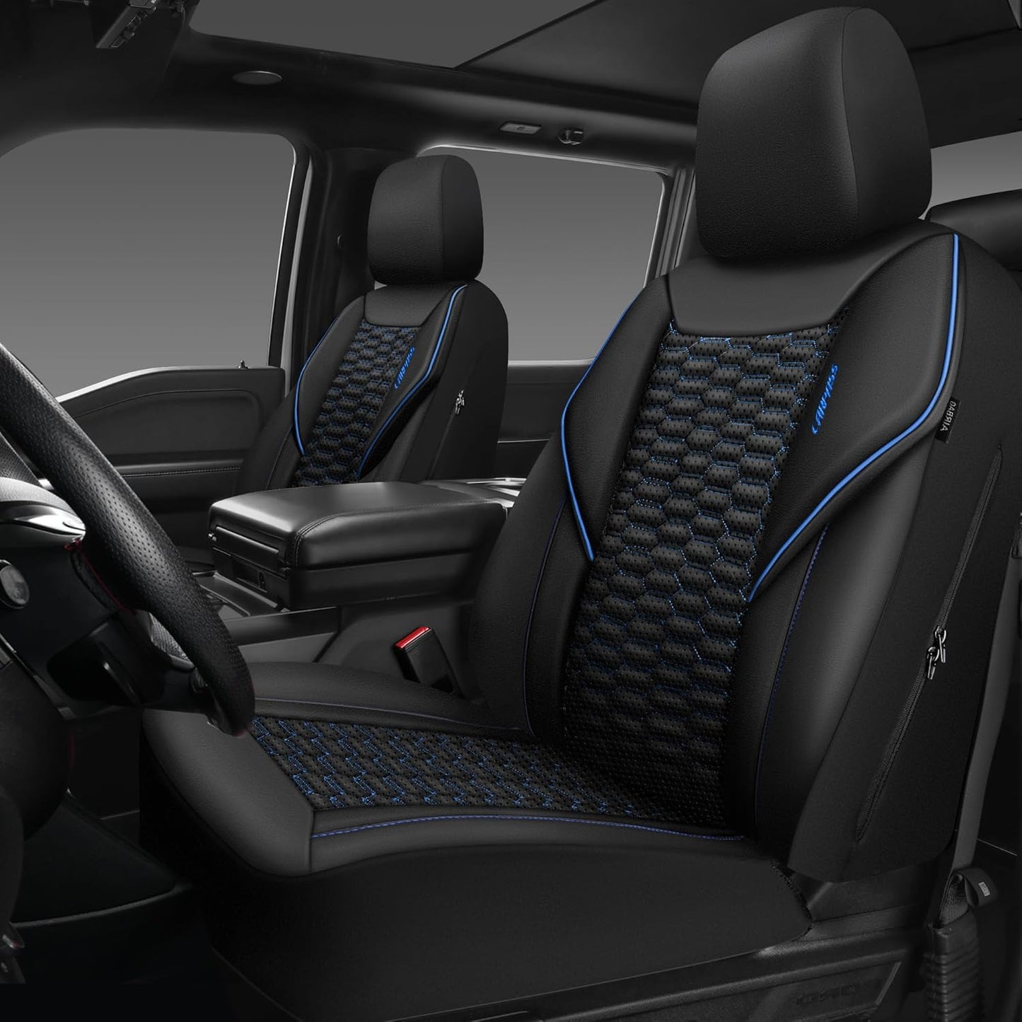 CAR PASS 3D Foam PU Leather Car Seat Covers for Front Seats