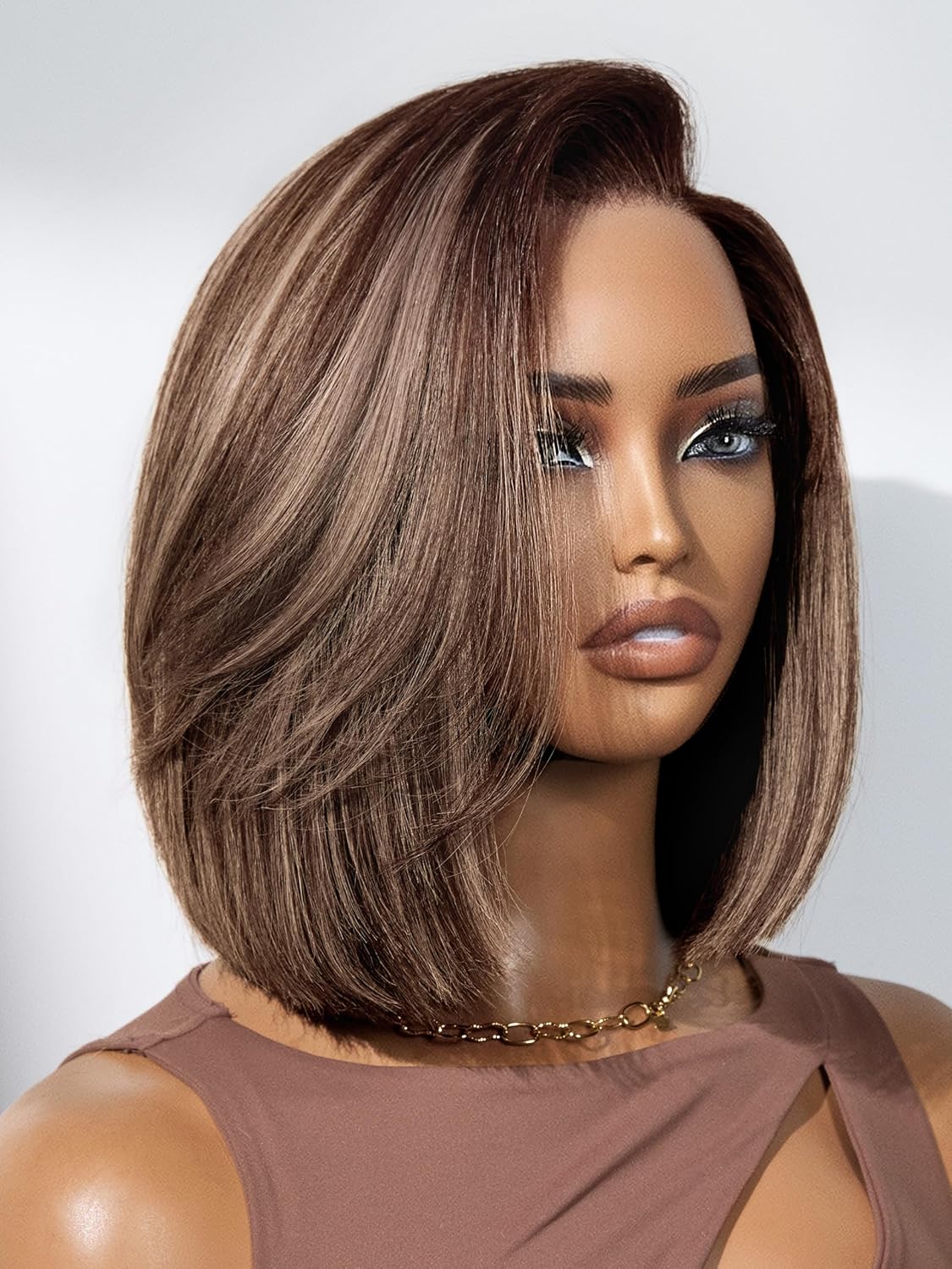 LUVME HAIR Bob Wig 100% Human Hair Glueless Lace Front 12 in