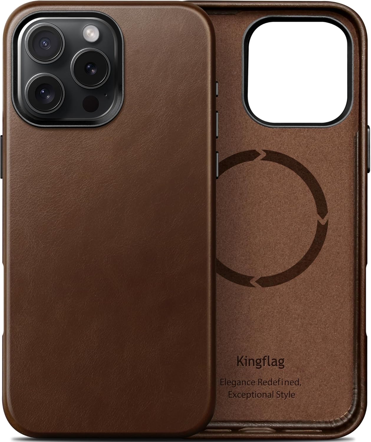 Genuine Leather Case for iPhone 16 Pro - Rustic Brown Elegance