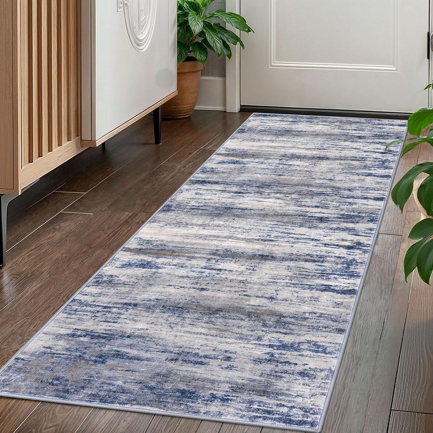 KOZYFLY Modern Abstract Washable Rug Runner for Any Space