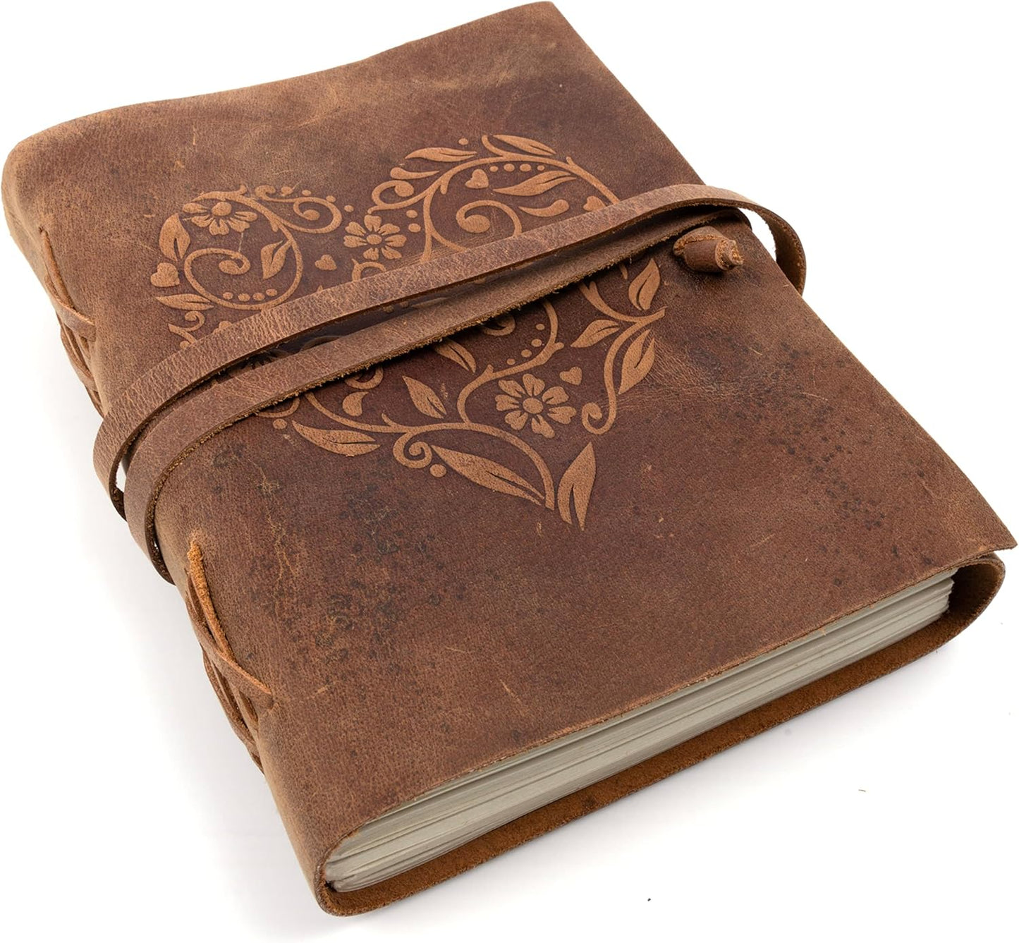Heart Leather Journal for Women - Vintage Sketchbook