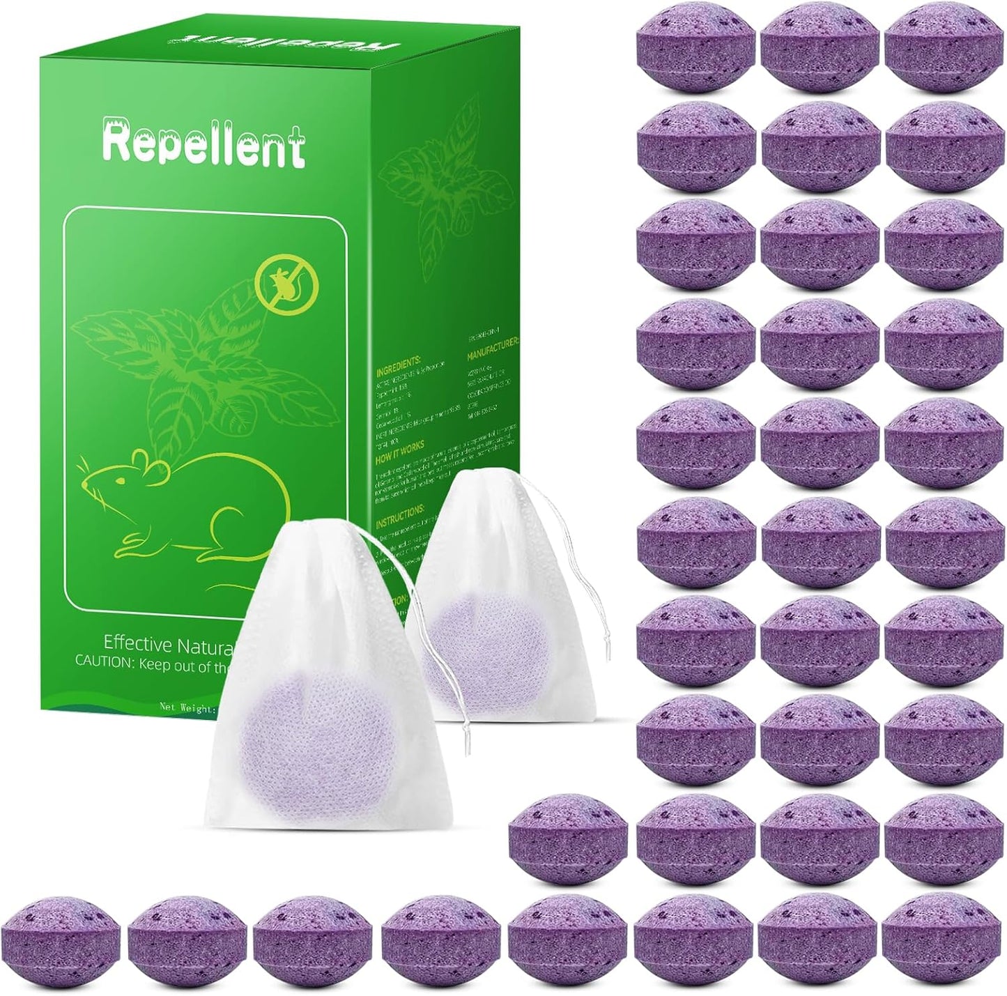 Peppermint Oil Moth Balls 36PCS - Rat Repellent