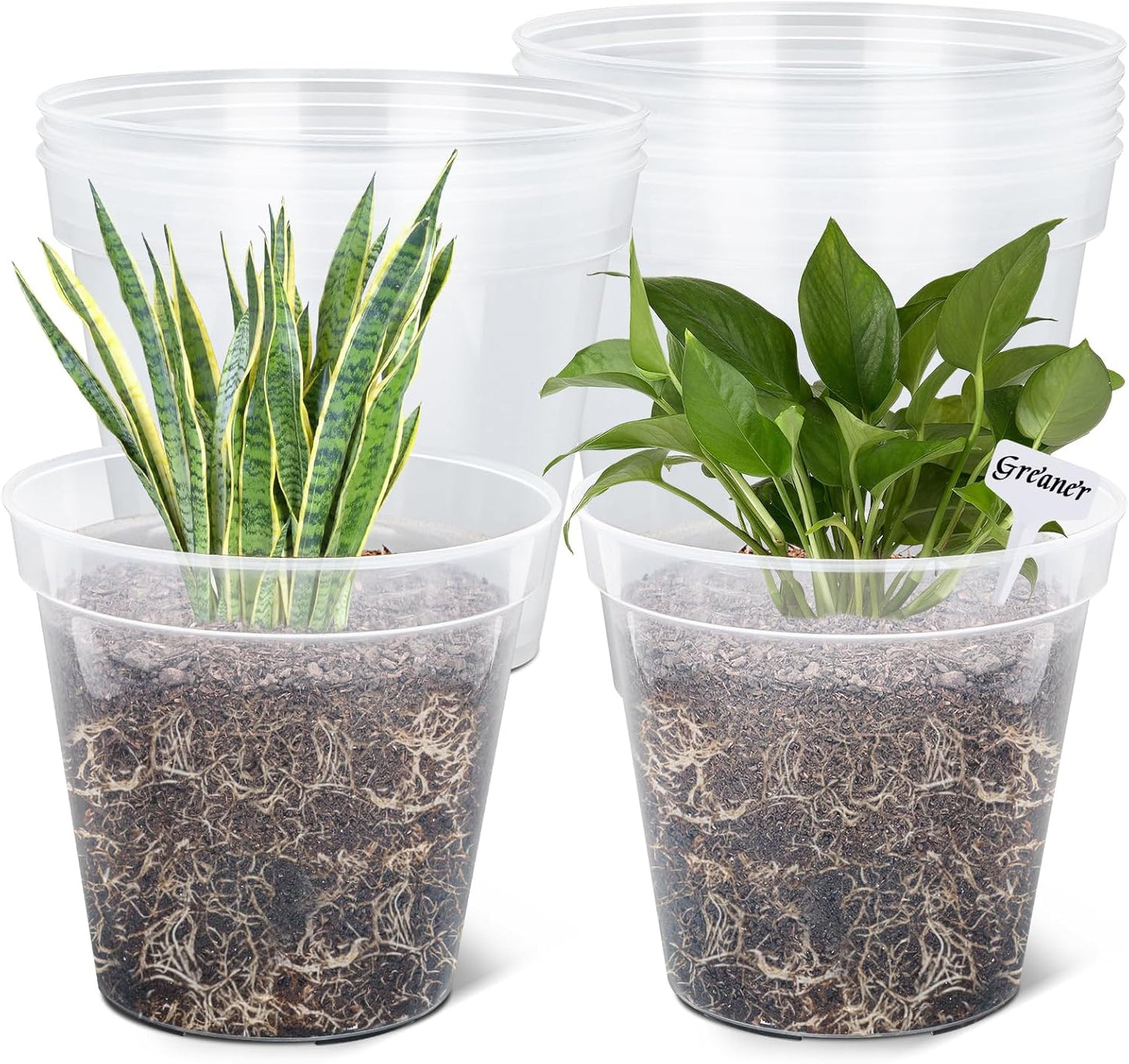 10 Inch Nursery Pots for Flowers, Seeds, and Succulents - 10PCS