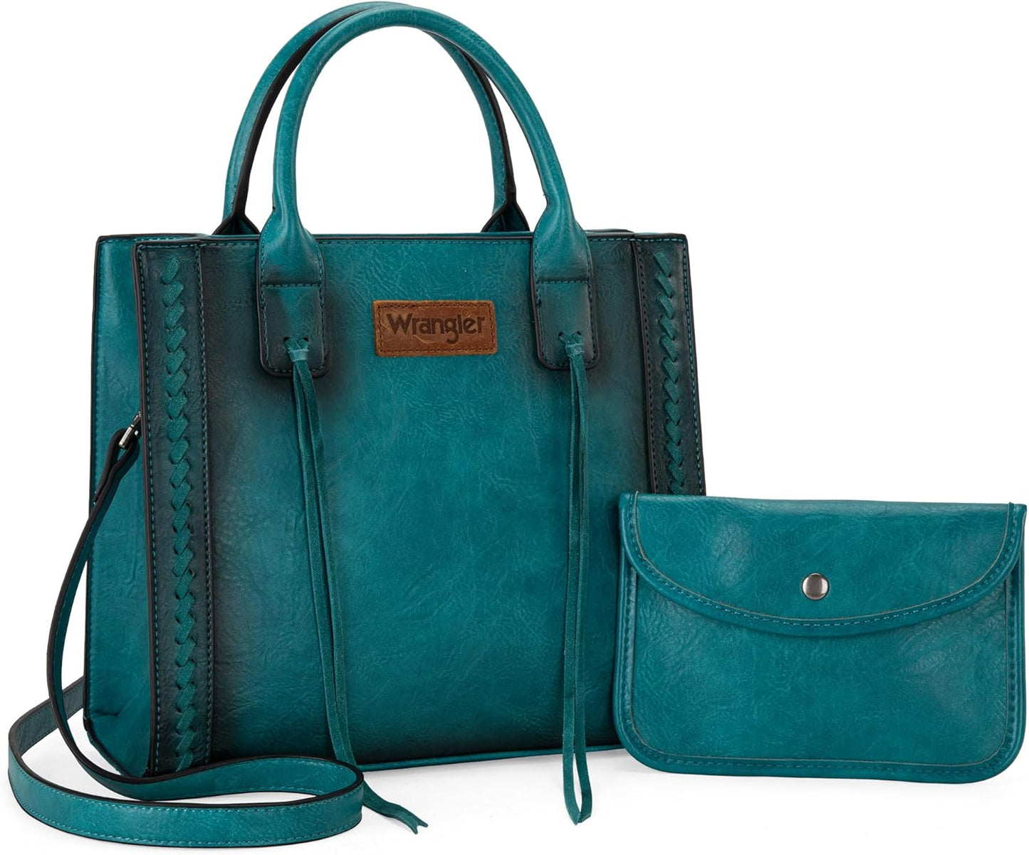 Wrangler Tote Bag for Women - Western Cowhide Purse Set