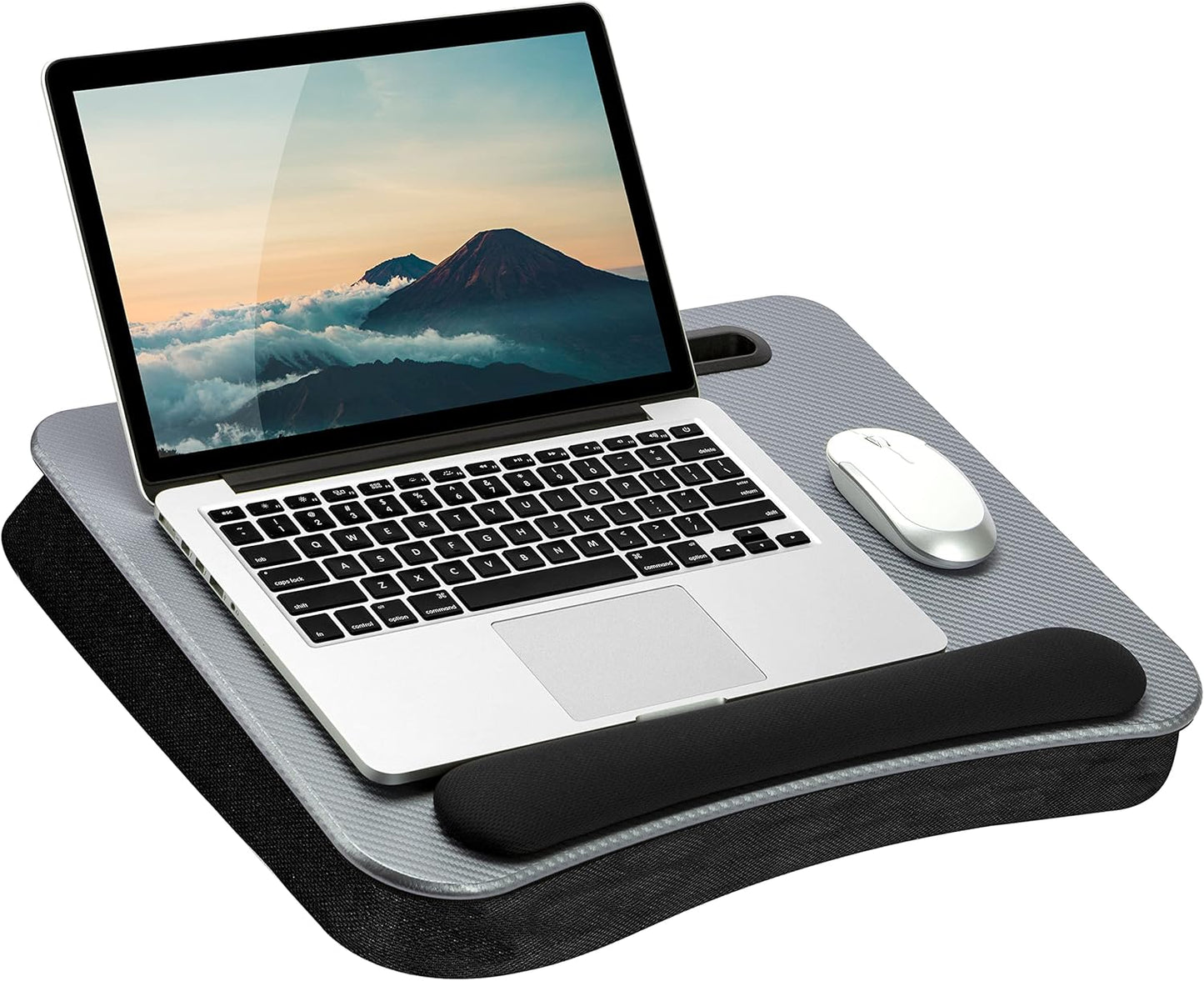 Memory Foam Lap Desk - Large, Silver Carbon - Fits 17.3 Laptops