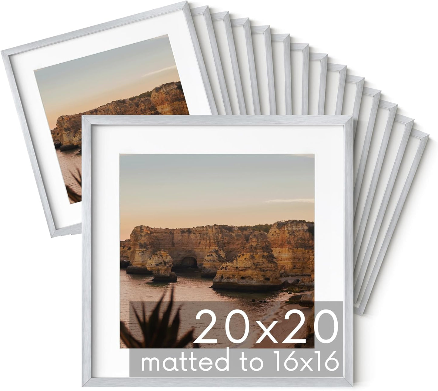 20x20 Silver Metal Picture Frames for Stylish Home Decor