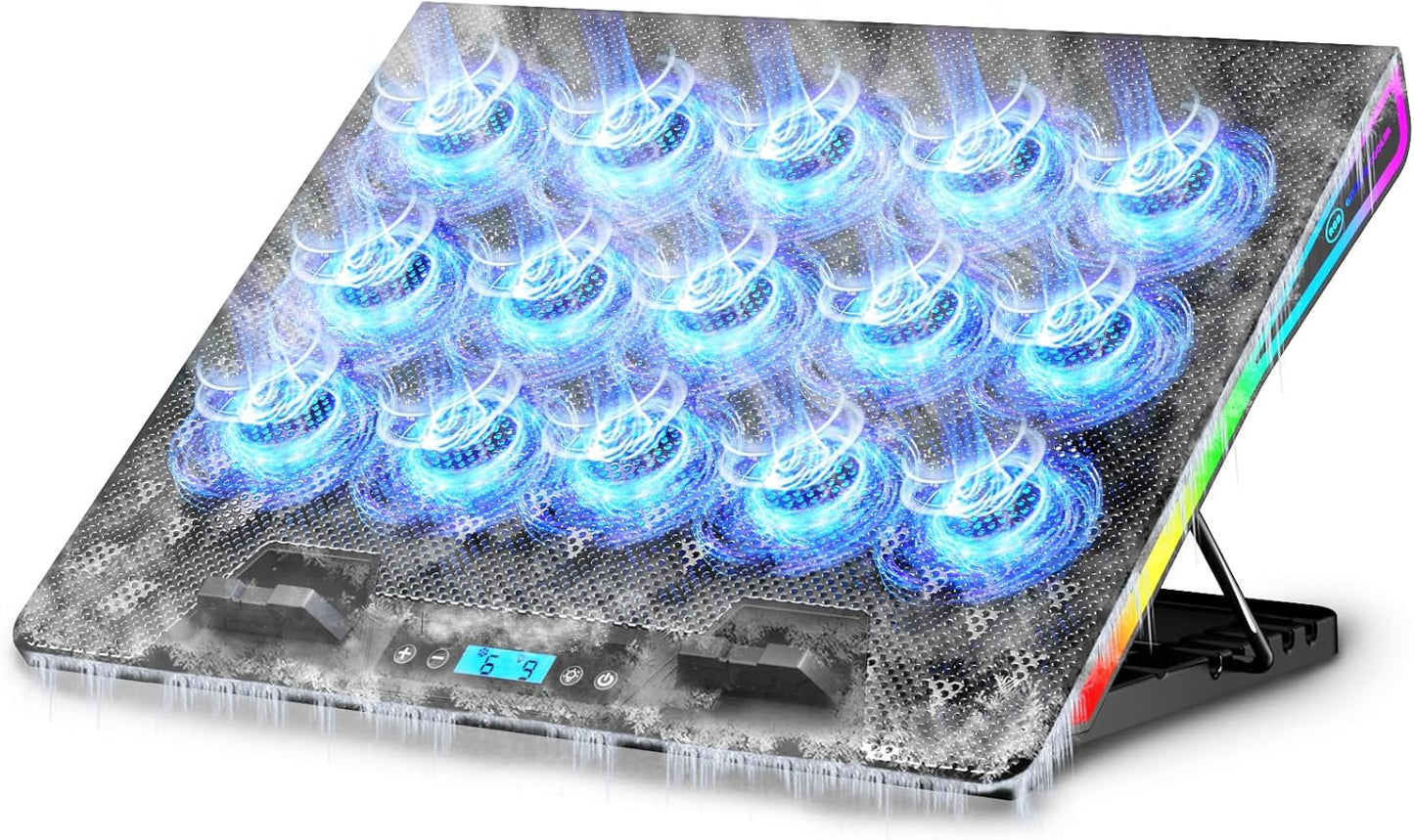 AICHESON Gaming Laptop Cooling Pad with 15 Fans and RGB Lights