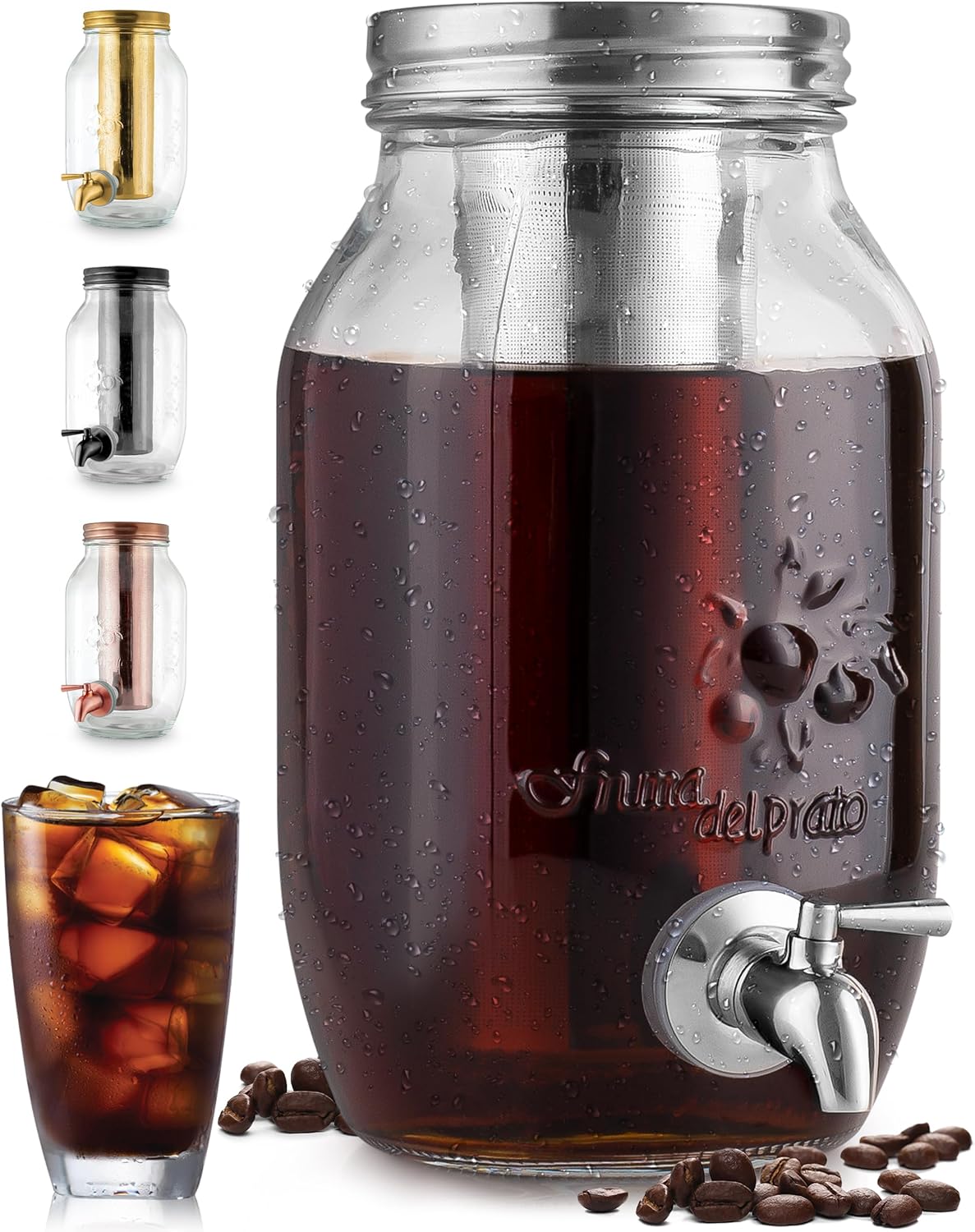 Zulay Kitchen Cold Brew Coffee Maker with Thick Glass Carafe