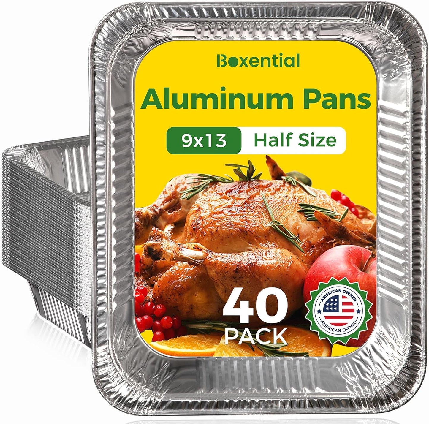 9x13 Aluminum Pans - Heavy Duty Disposable Foil Baking Pans