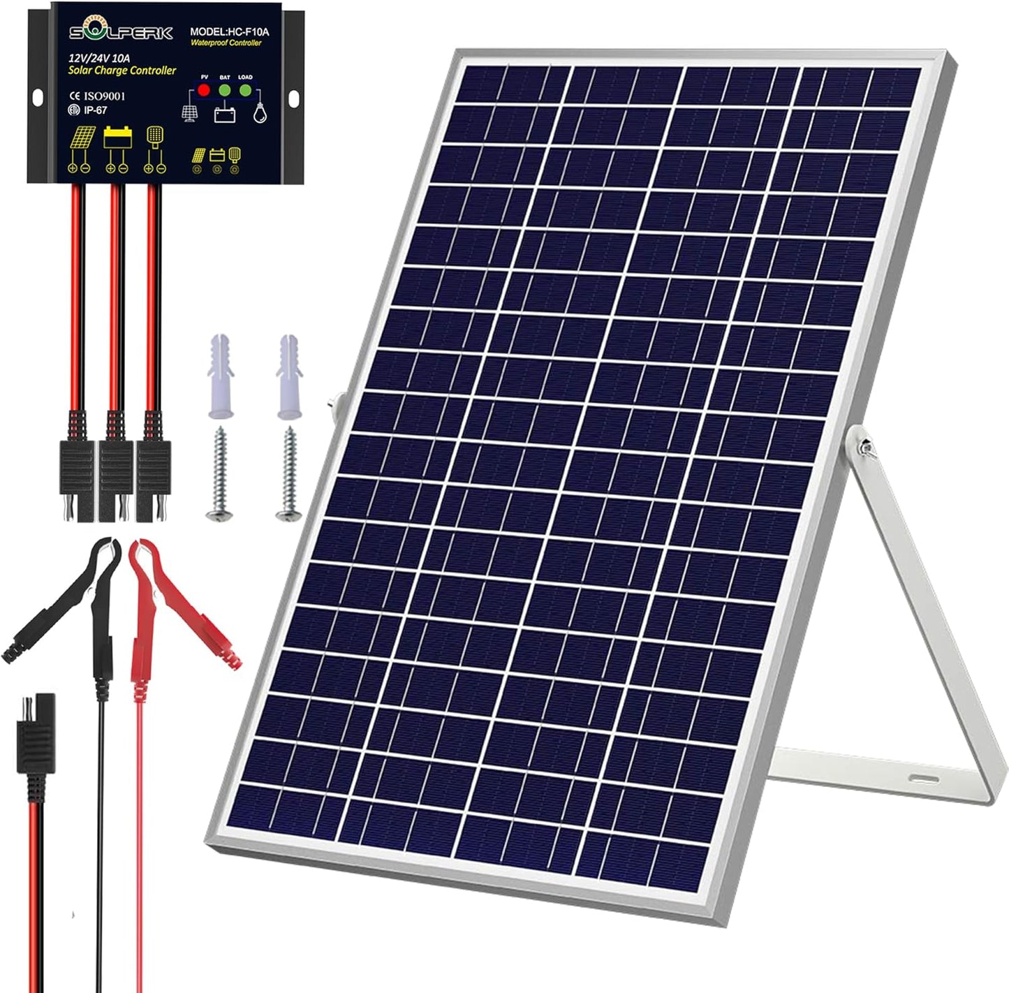 SOLPERK Solar Panel Kit 30W 24V for RV Car Boat Camping