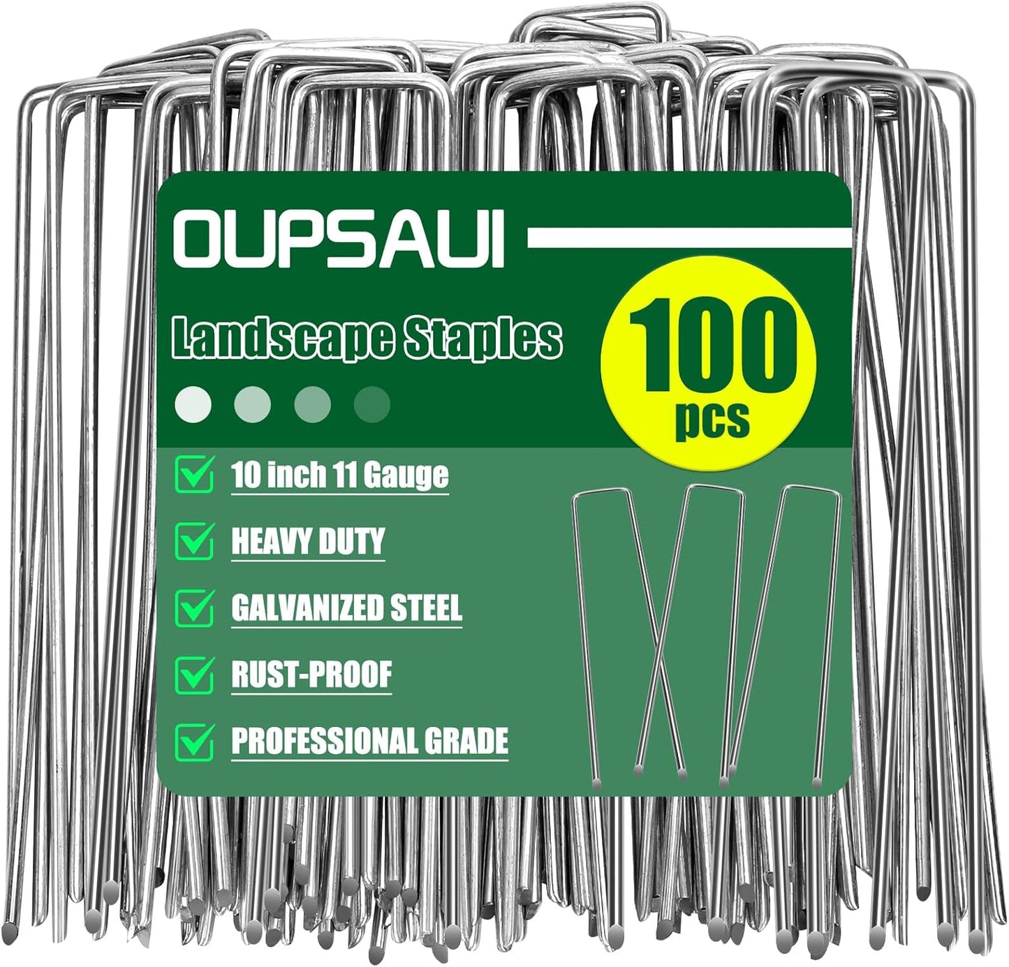 10 Inch Galvanized Landscape Staples for Garden and Decoration