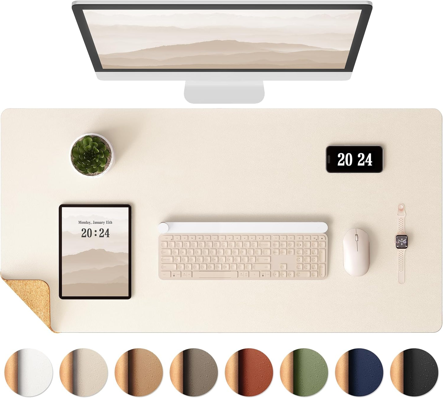 Aothia Dual-Sided Desk Mat - Large Waterproof Protector