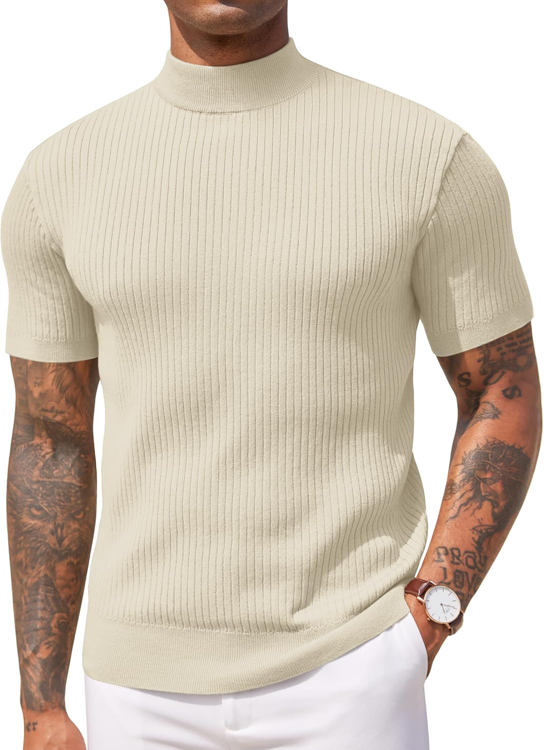 COOFANDY Men's Mock Turtleneck Sweater for Stylish Comfort