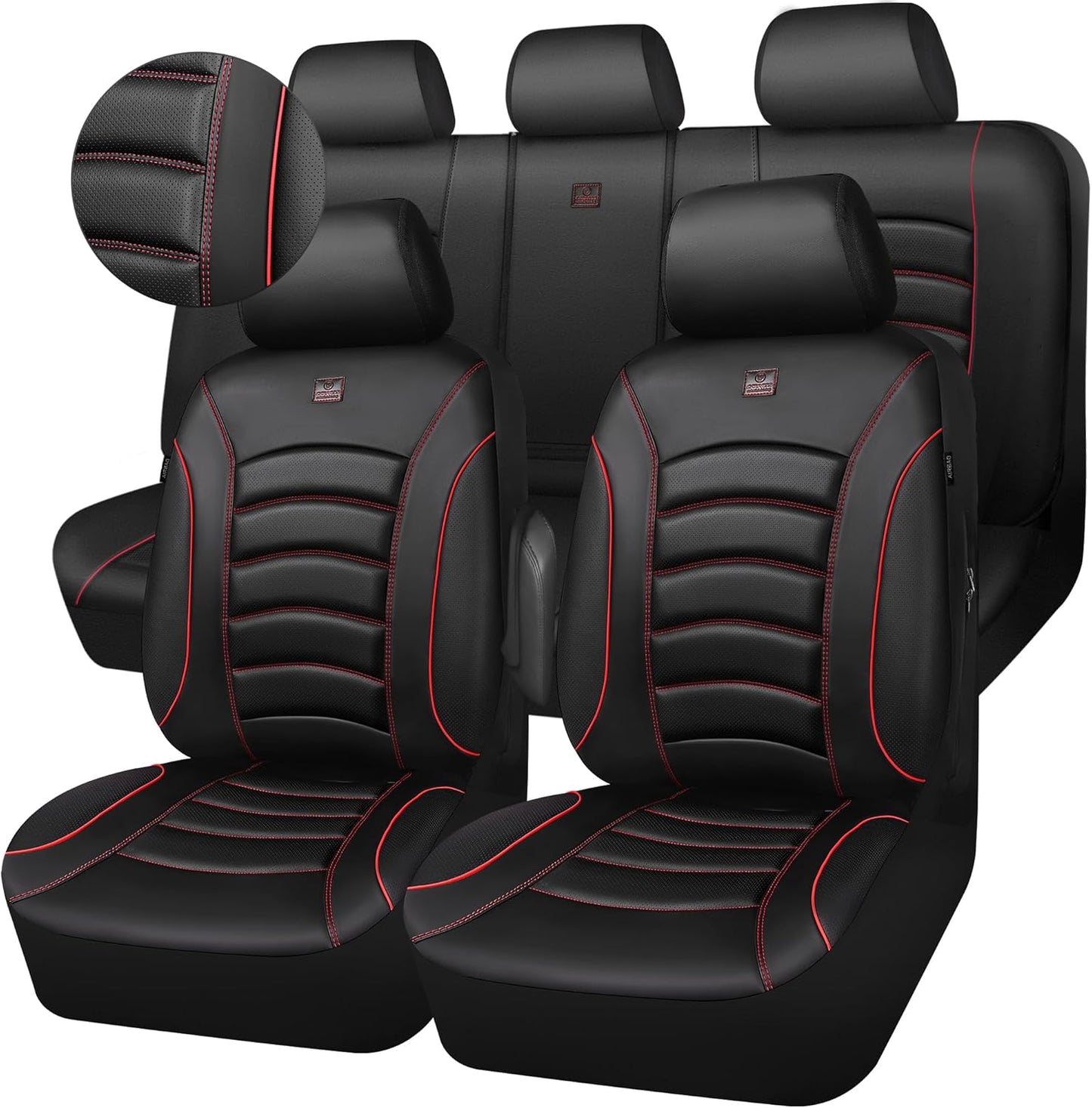 CAR PASS 3D Foam PU Leather Car Seat Covers for Ultimate Comfort