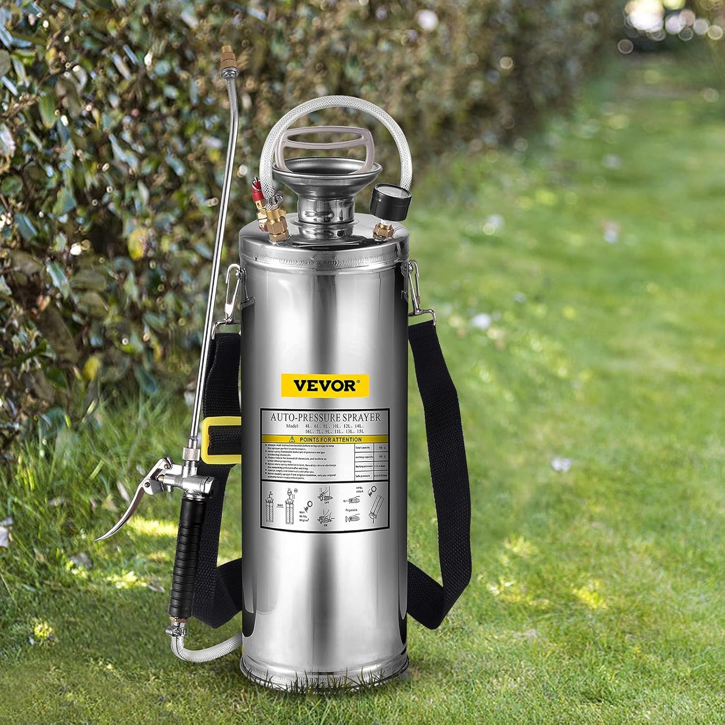Happybuy 3 Gallon Stainless Steel Sprayer for Lawn and Gardening