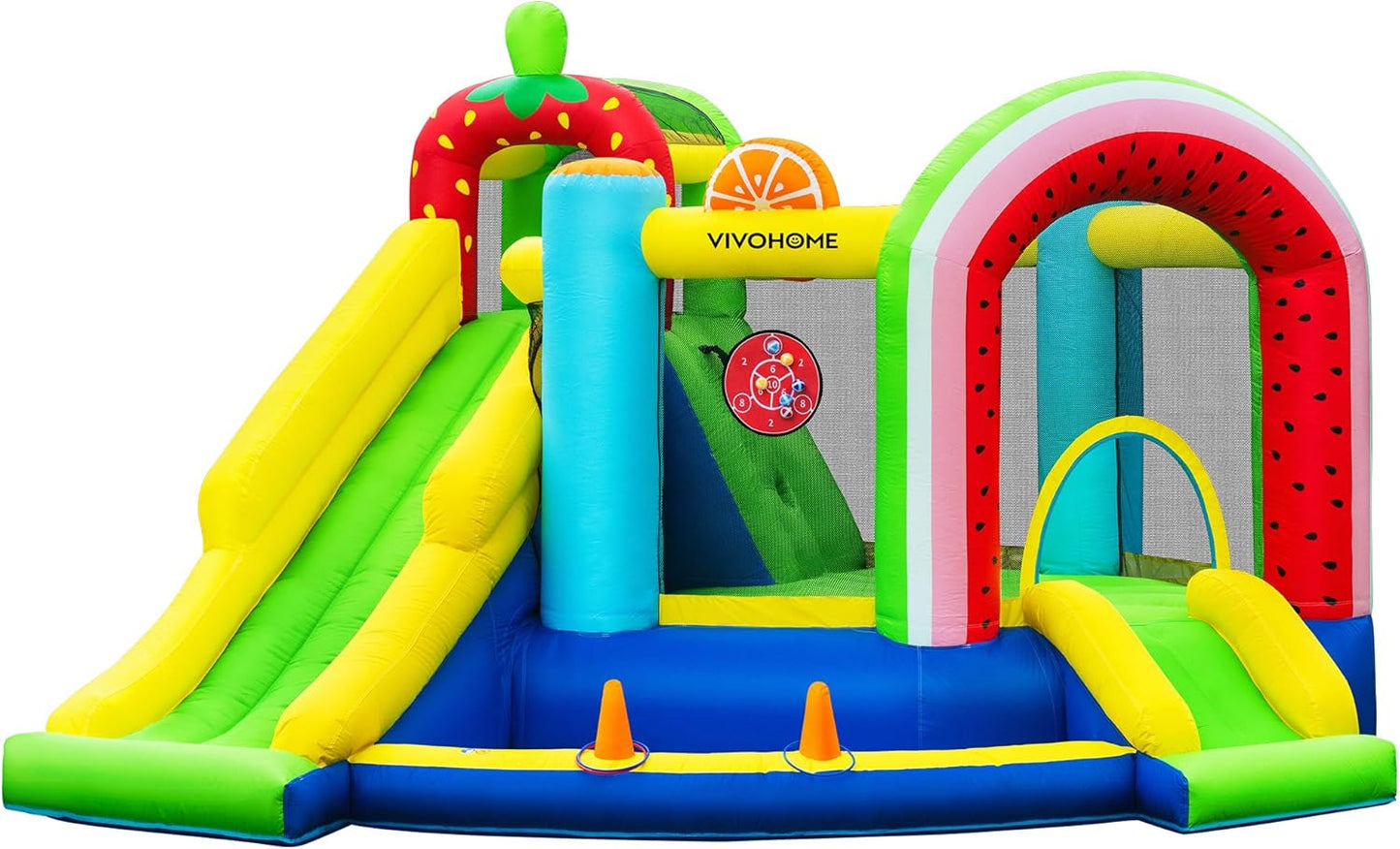 VIVOHOME 7 in 1 Bounce House for Kids with Slide and Pool
