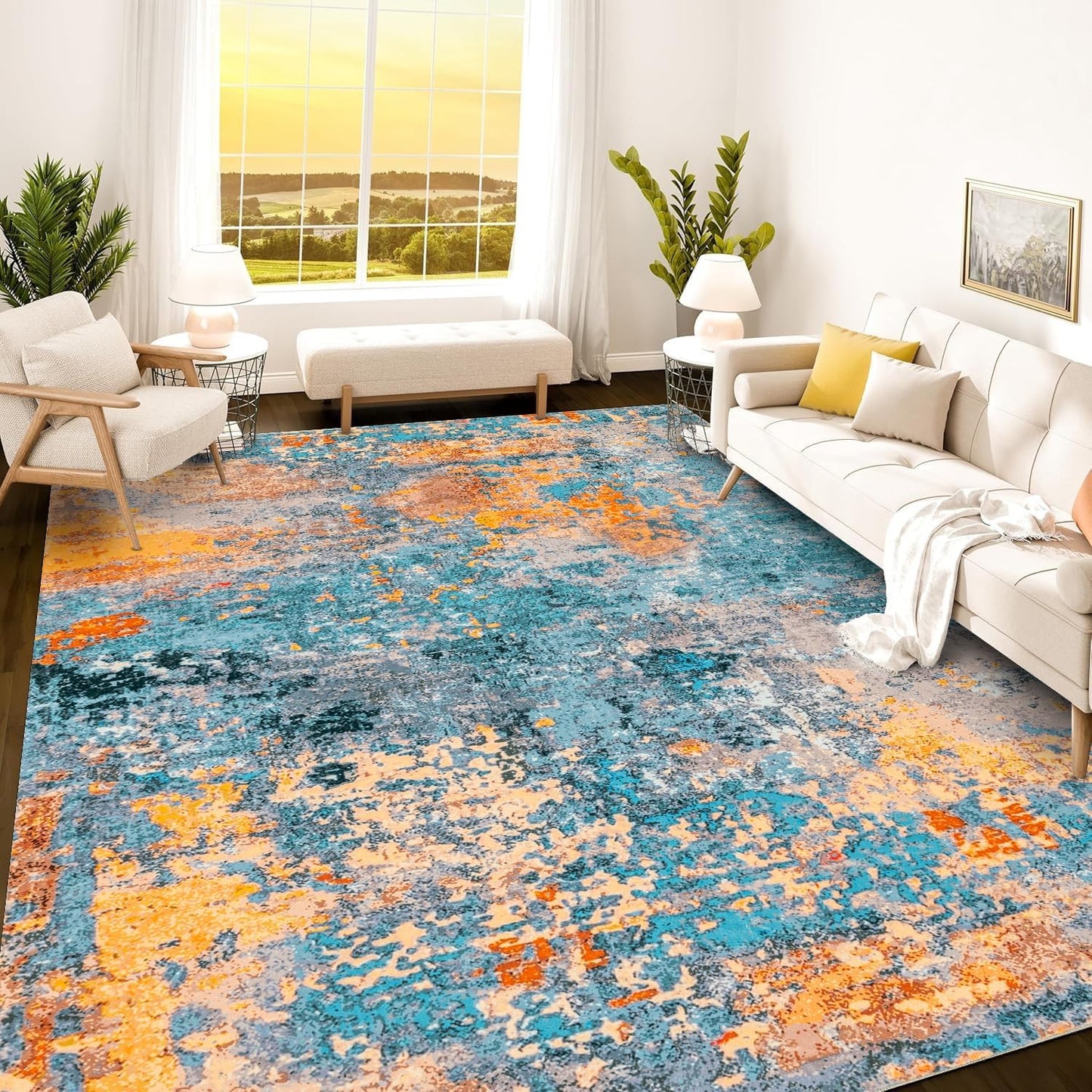 Istana 9x12 Area Rug - Multi/Blue for Living Room & Bedroom