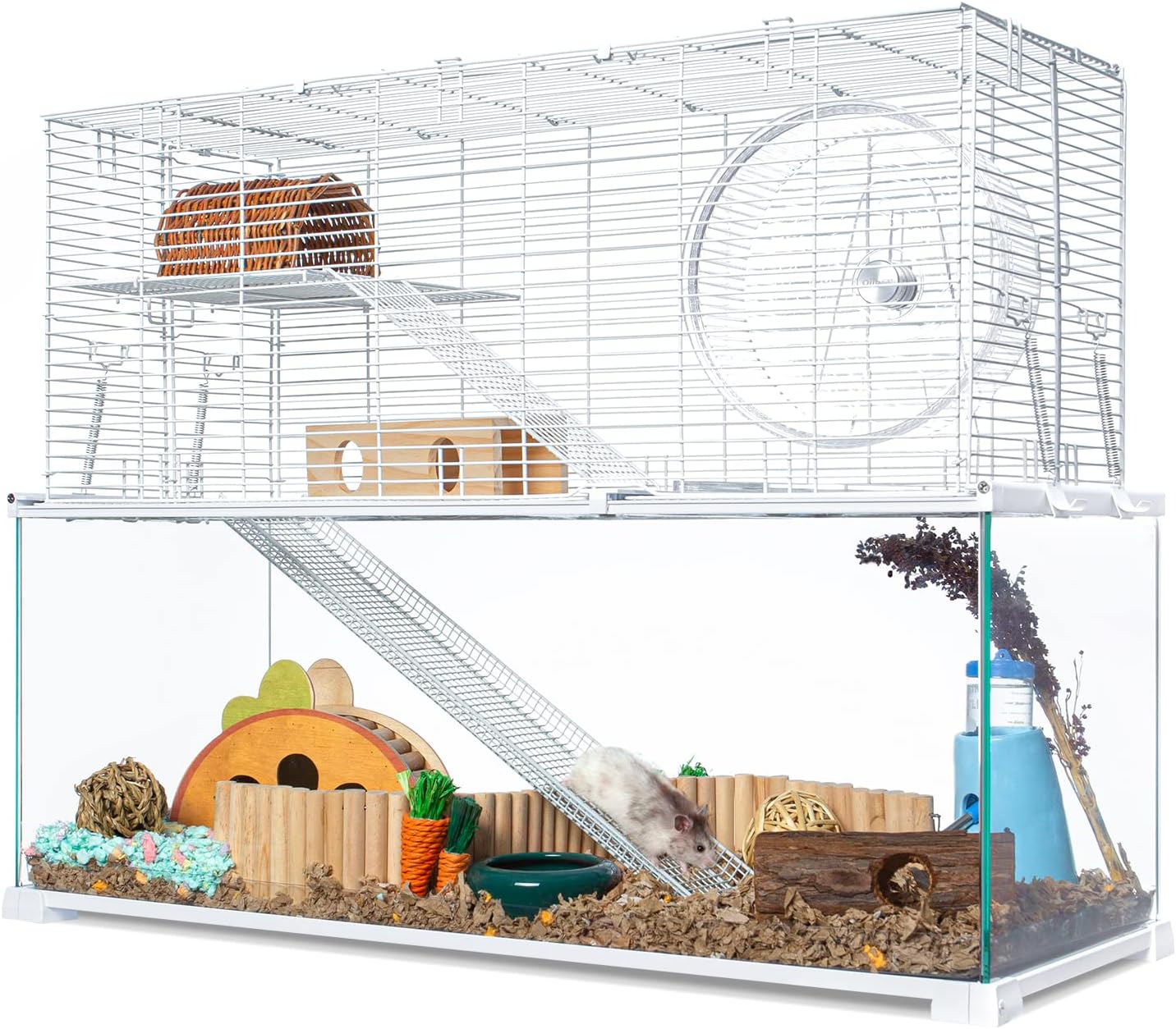 Large 3 Tier Hamster Cage Habitat with Openable Wire Topper