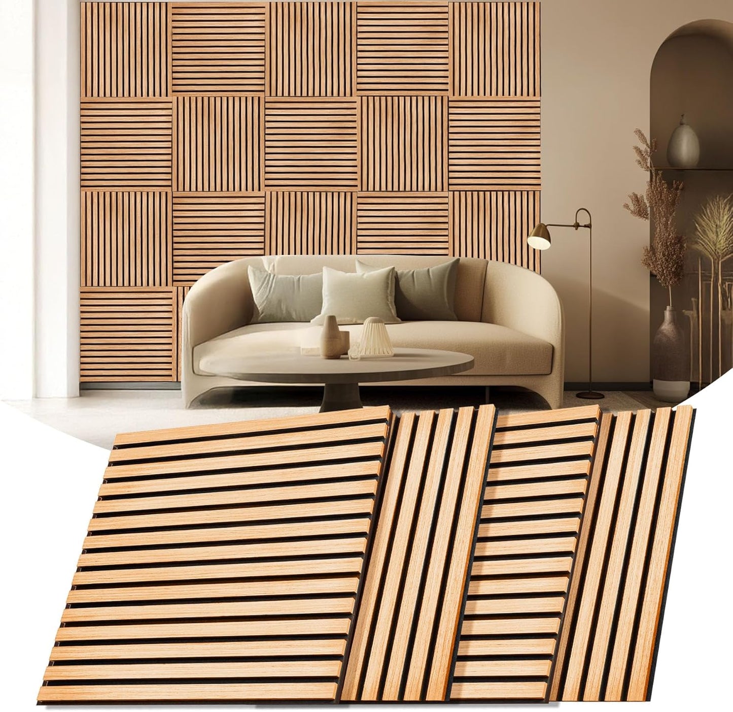 23.6 Inch Wood Slat Acoustic Panels for Elegant Home Decor
