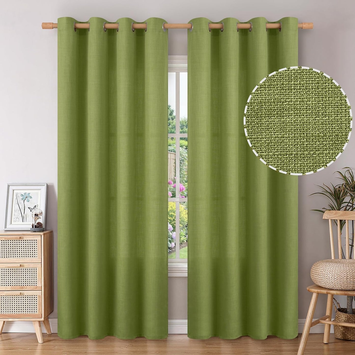 BGment Faux Linen Curtains 90 Inches Long for Elegant Living Rooms