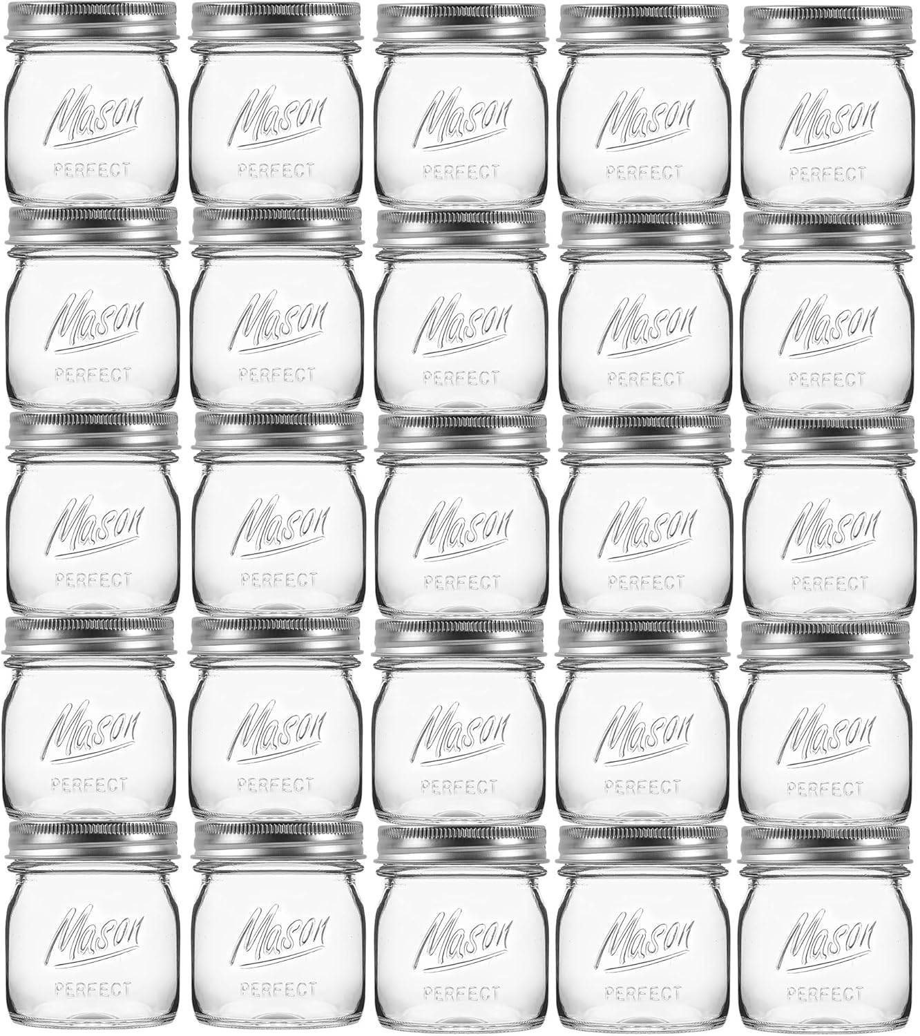 24 Pack 8 oz Mason Jars for Canning, Storage, and Crafts