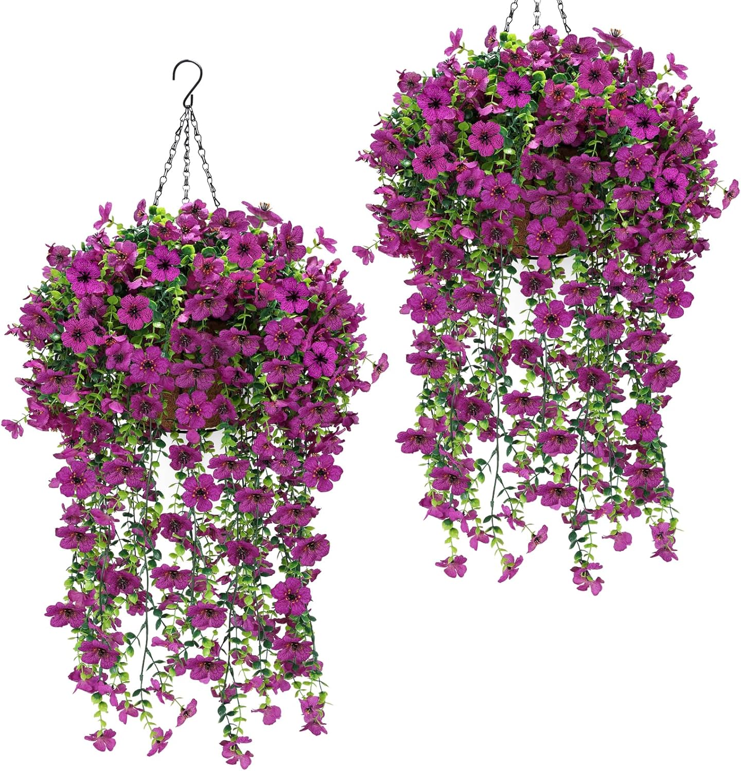 Artificial Hanging Flowers Plants for Outdoor Decor - 2 Set