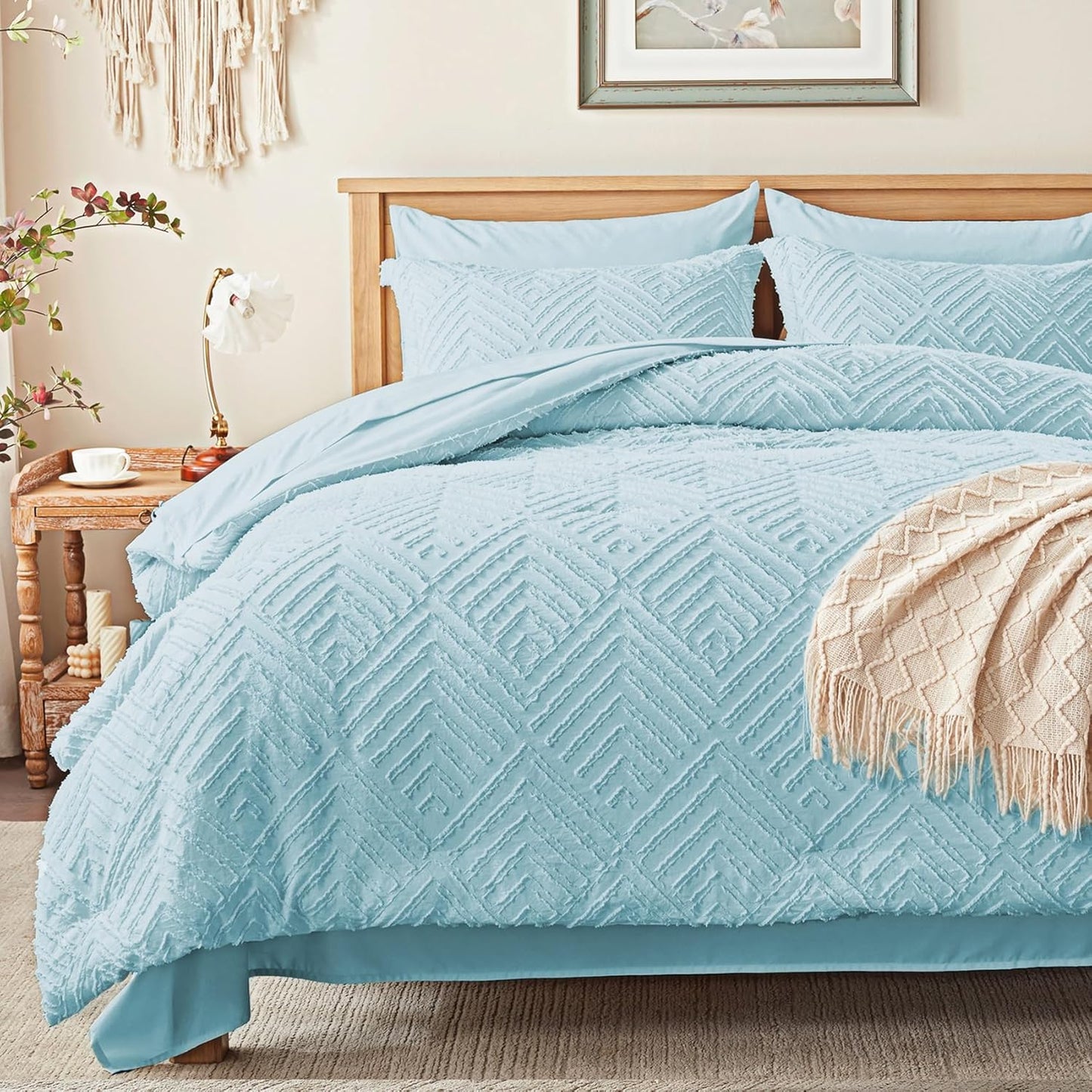 Zzlpp King Comforter Set 7 Pieces for Cozy All Season Bedding