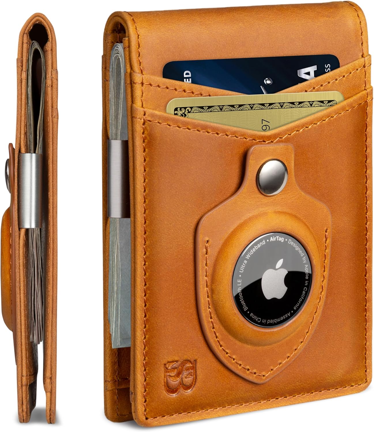 SERMAN BRANDS Money Clip Wallet - Minimalist RFID Blocking Design