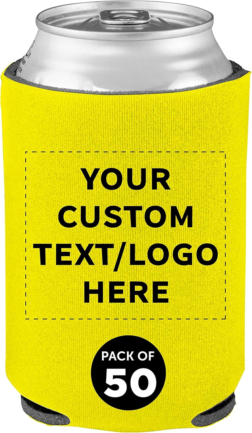 Custom Collapsible Beer Can Coolers Set of 50 for Parties
