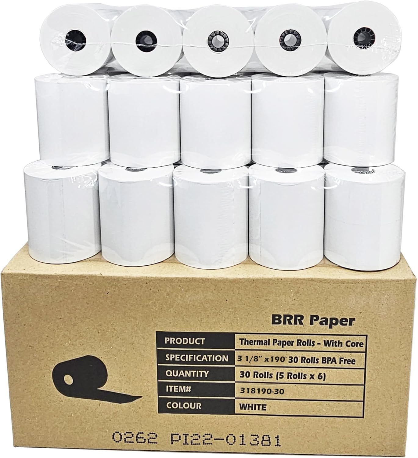 30 Rolls of 3 1/8 x 190 Thermal Paper for Clover and Square