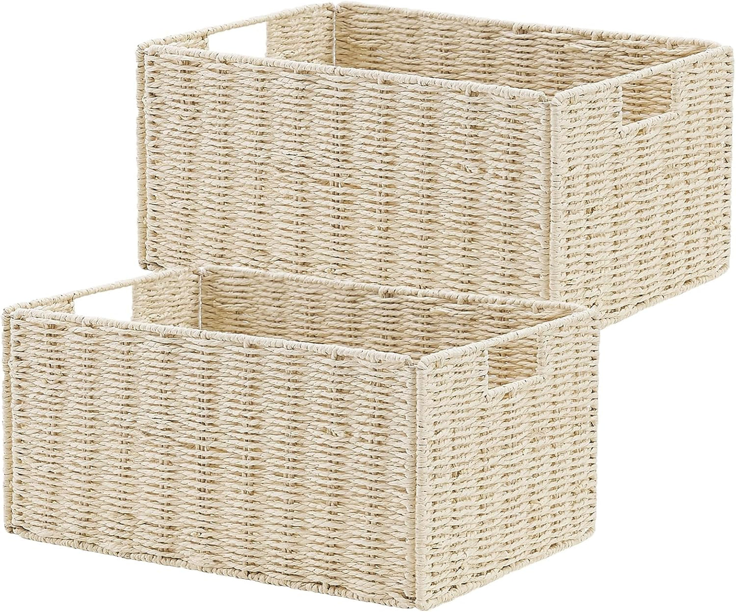 Vagusicc Wicker Storage Basket Set of 2 for Organizing Needs