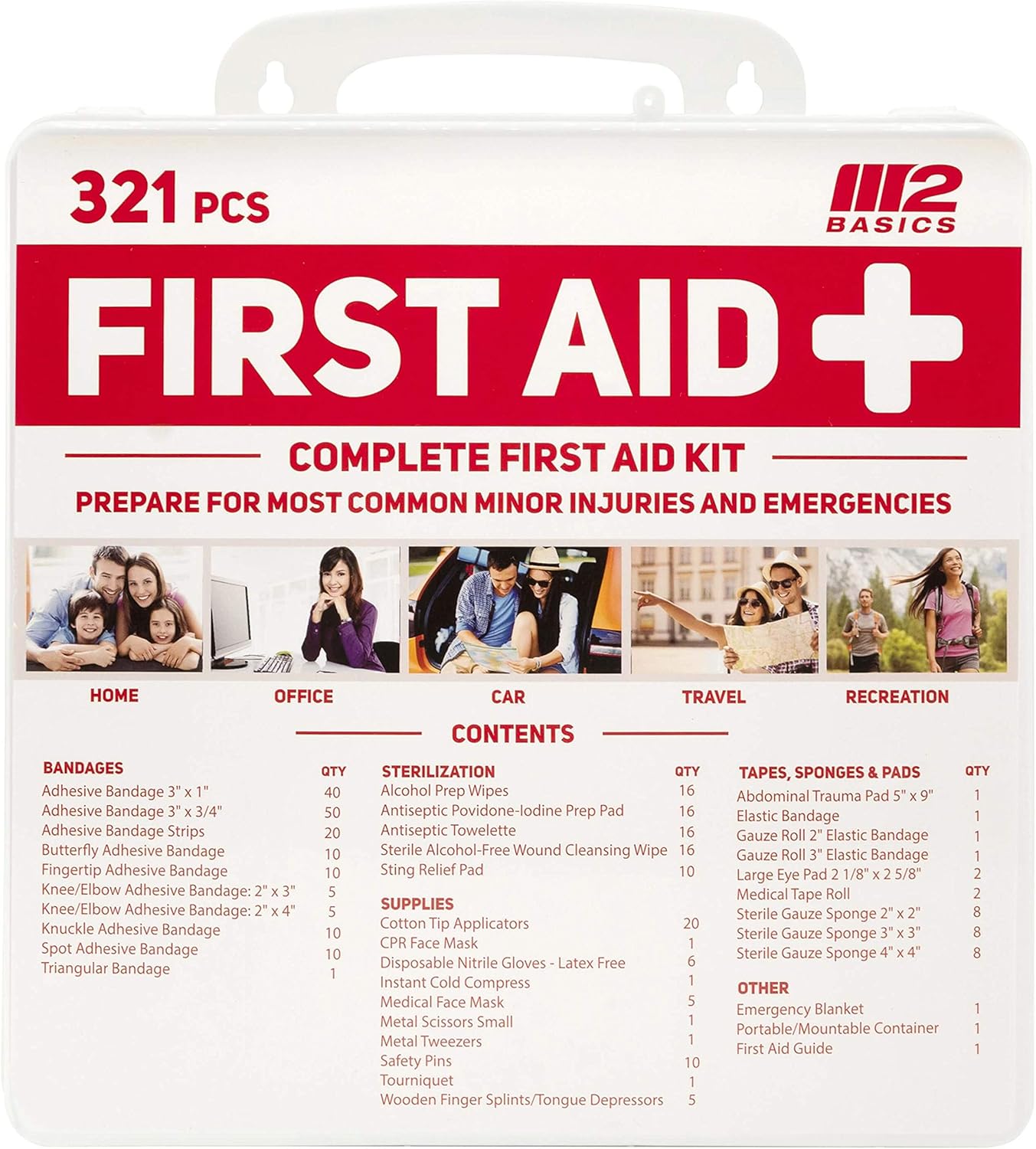 Ultimate 321-Piece First Aid Kit by M2 BASICS