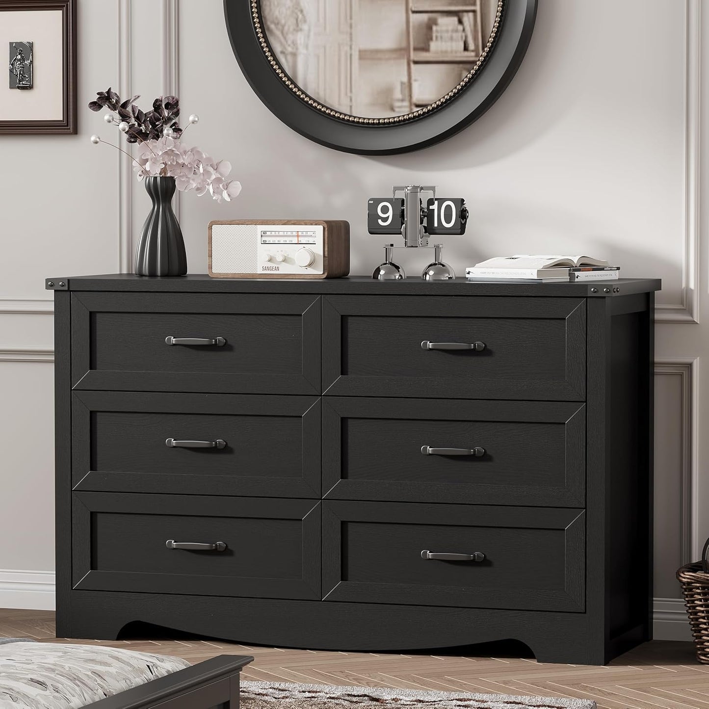 Modern 6-Drawer Dresser for Bedroom with Sturdy Construction
